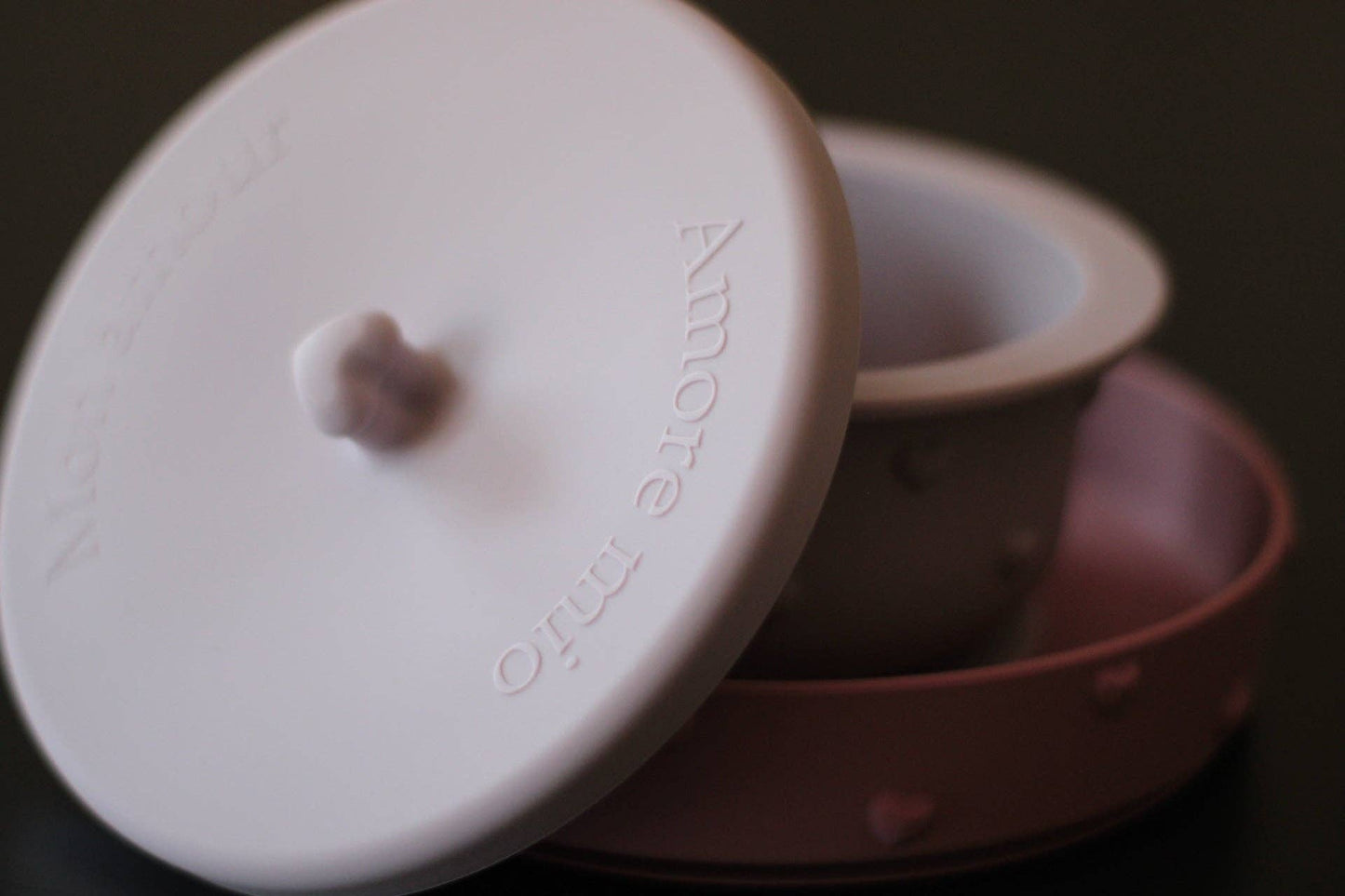 Bol en silicone Ina avec ventouse et couvercle hermétique Rose