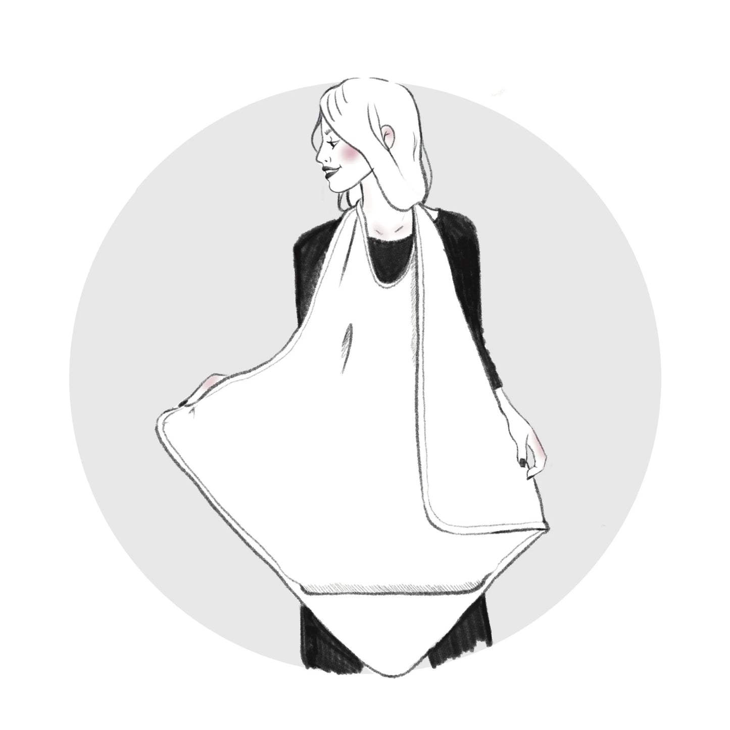 Cape de bain tablier vert de gris