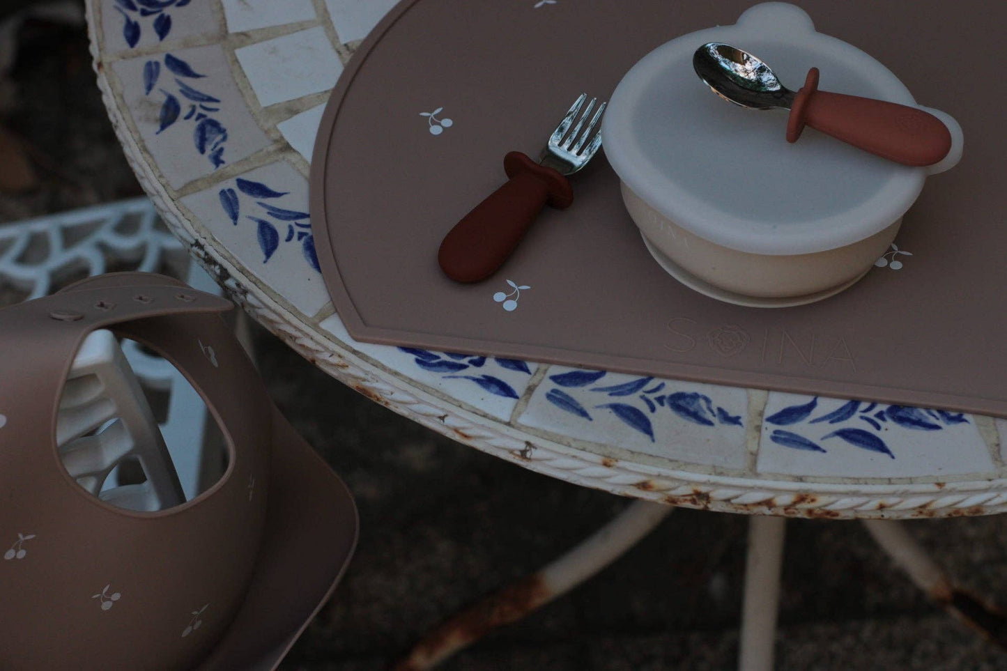 Set de table en silicone Cerise - Taupe