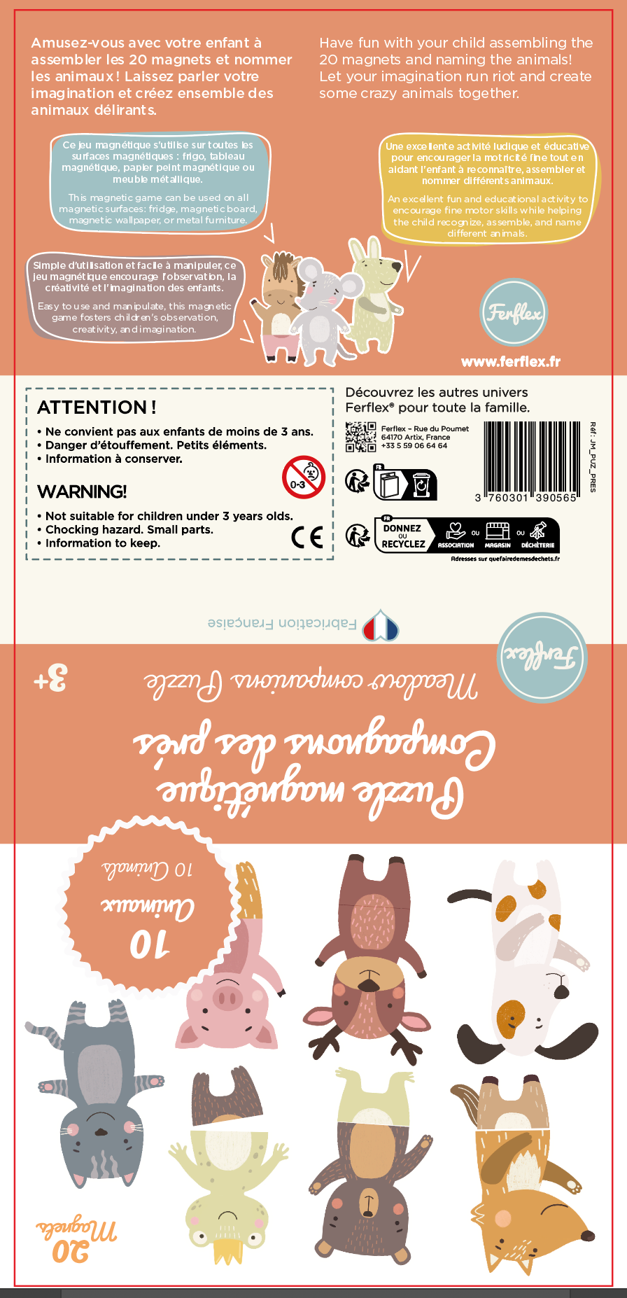 Puzzle magnétique animaux - Compagnons des Près