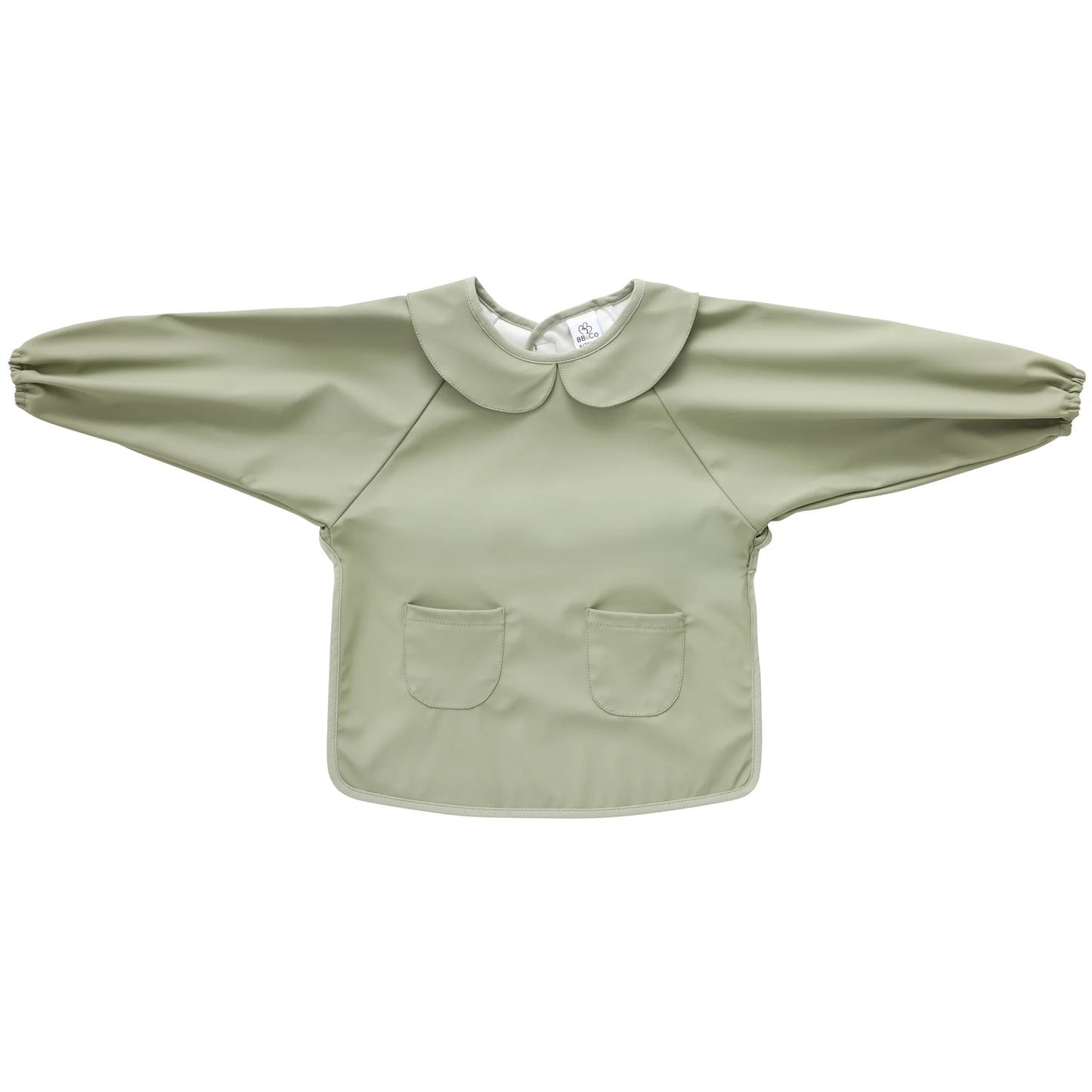 Bavoir-tablier col claudine uni vert