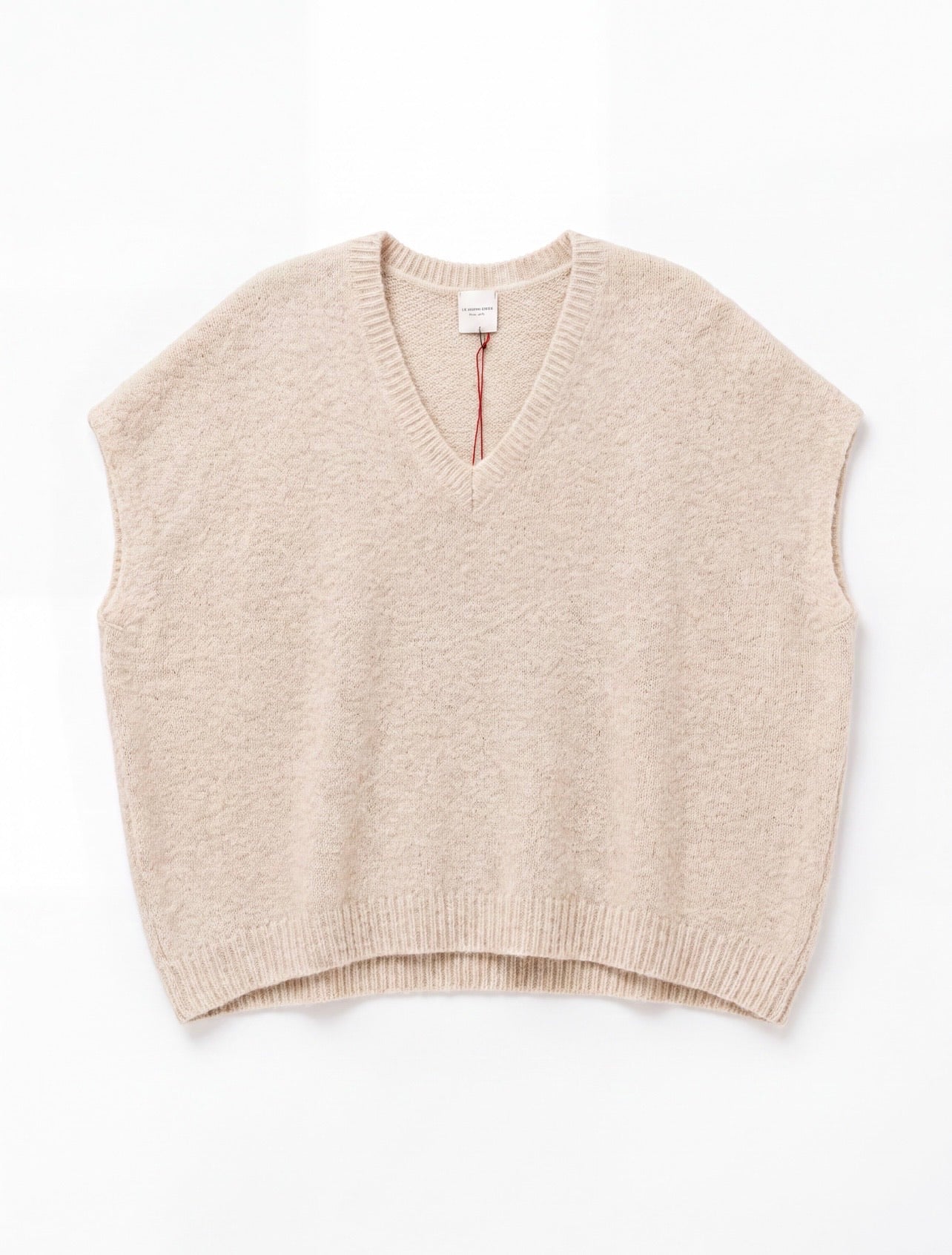 Pull sans manches col V - Beige