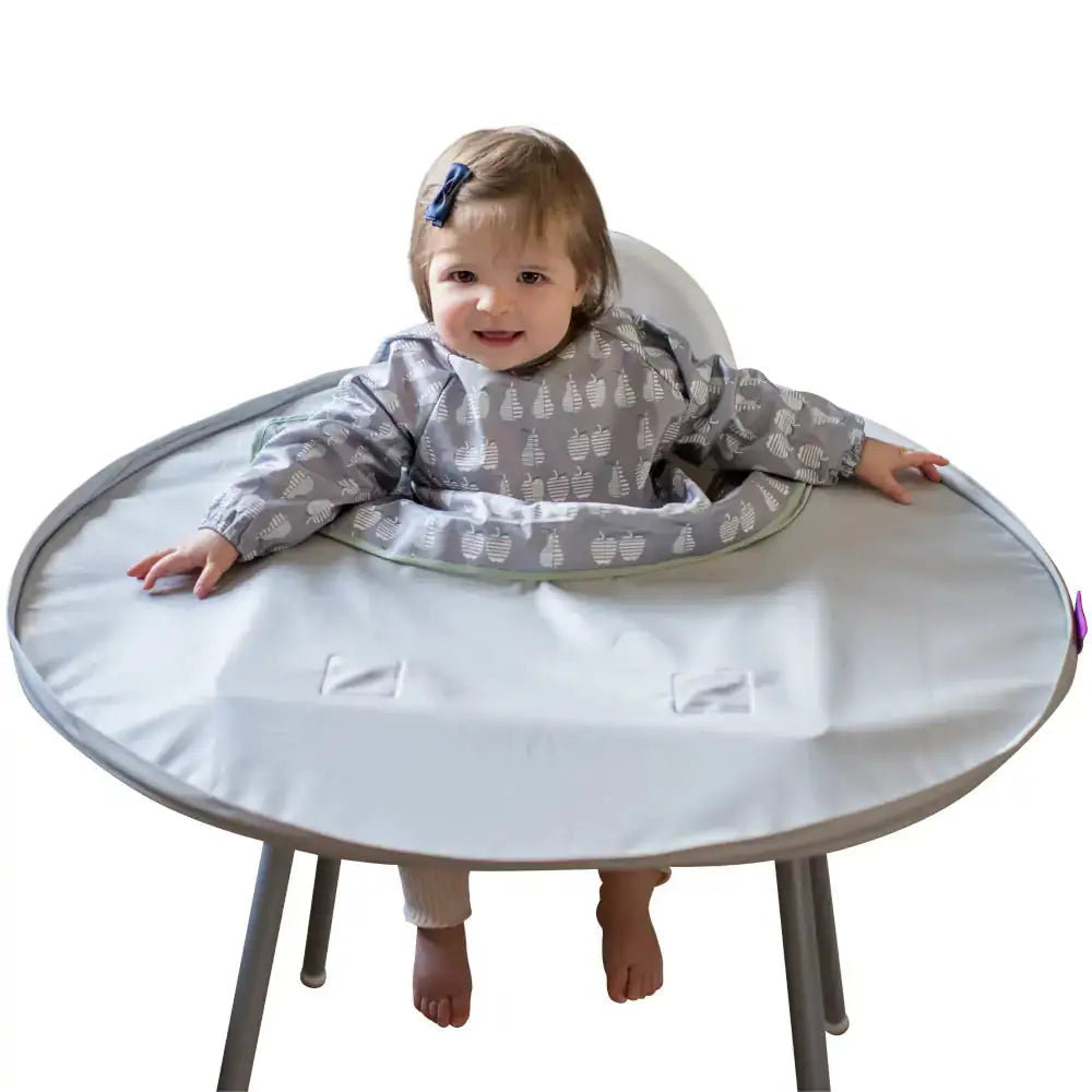 Kit Plateau et Bavoir Gris Clair