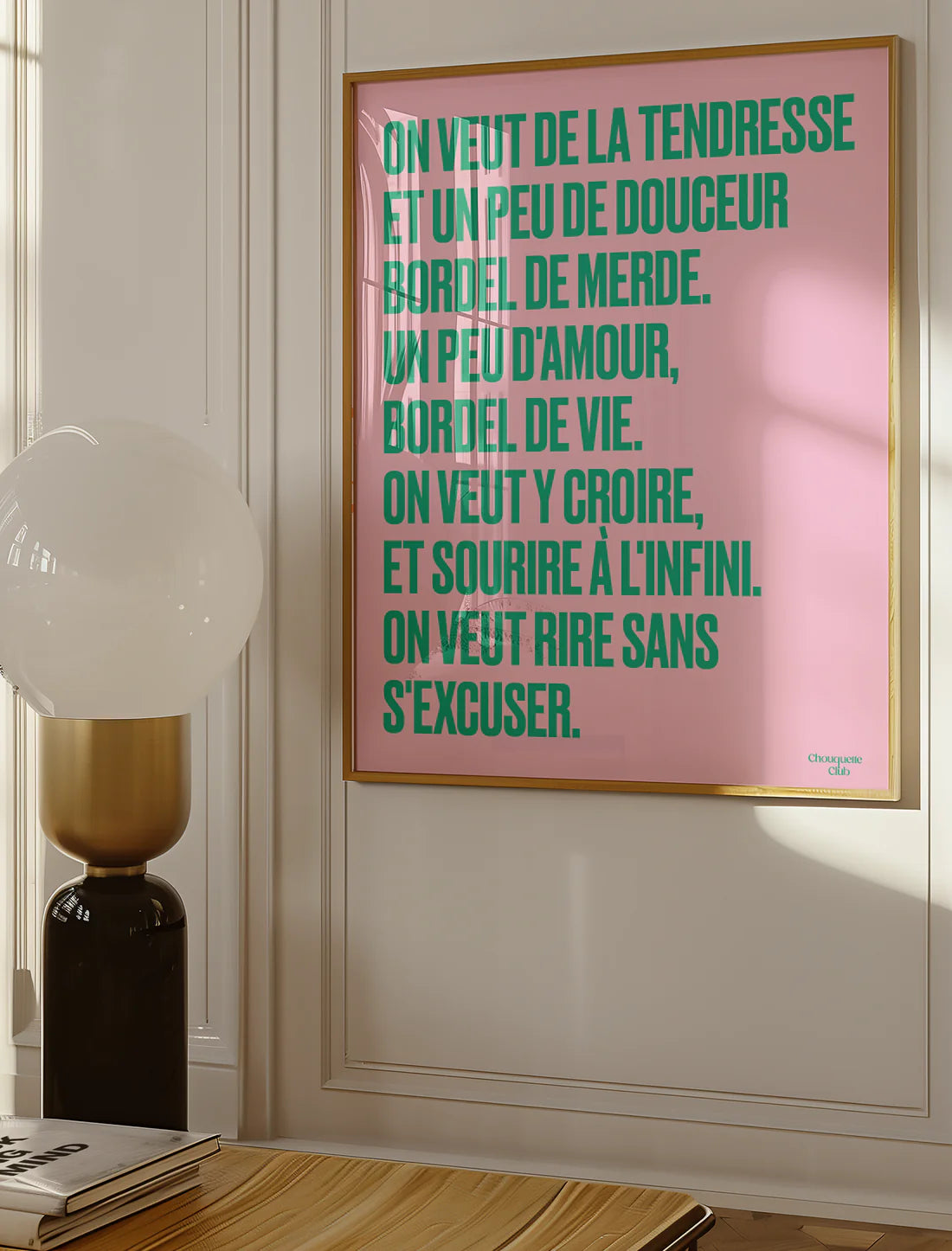 Mantra #2 Faire des cabanes Rose et Vert 50x70 cm