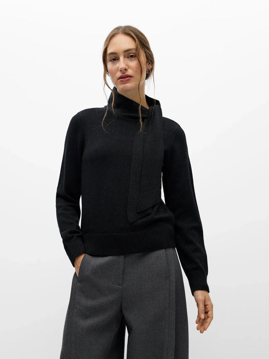 Pull col roulé Thess Noir à paillettes