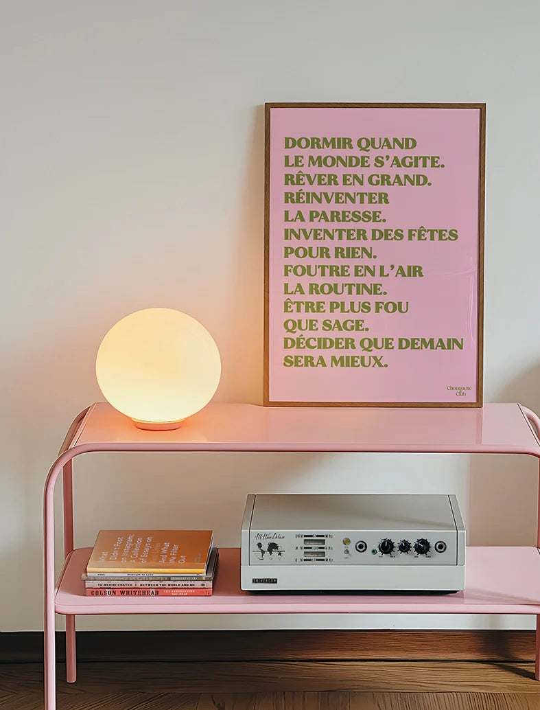 Mantra #5 Rêver en grand Rose et Kaki 42x59,4cm