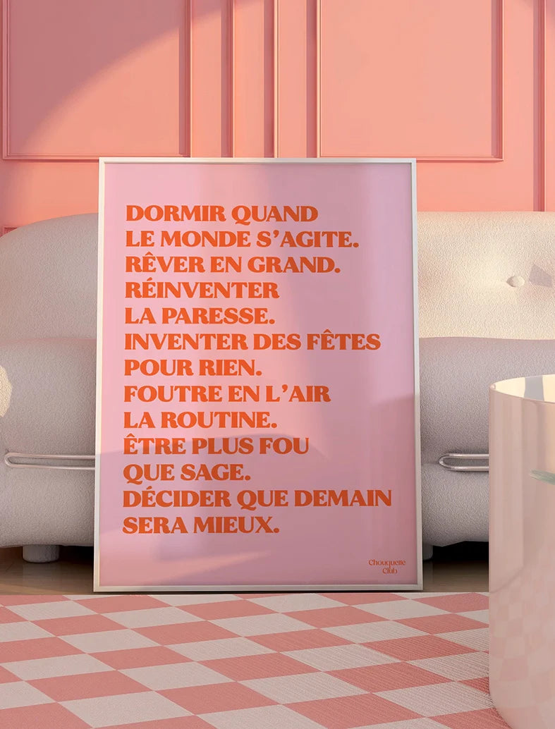 Mantra #5 Rêver en grand Rose et Orange 42x59,4cm