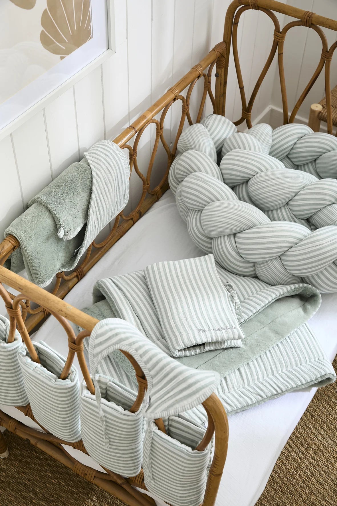 Gigoteuse rayée Vert de gris