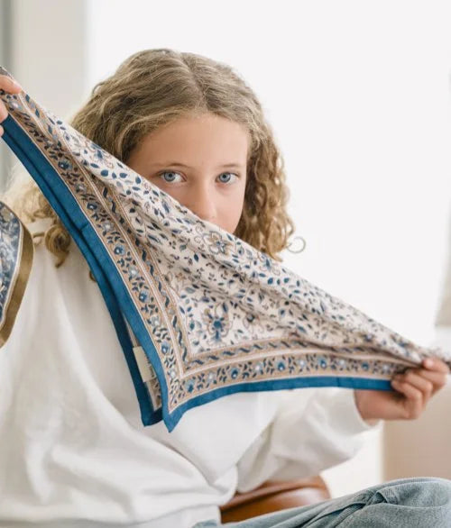 Petit foulard Folk Crème