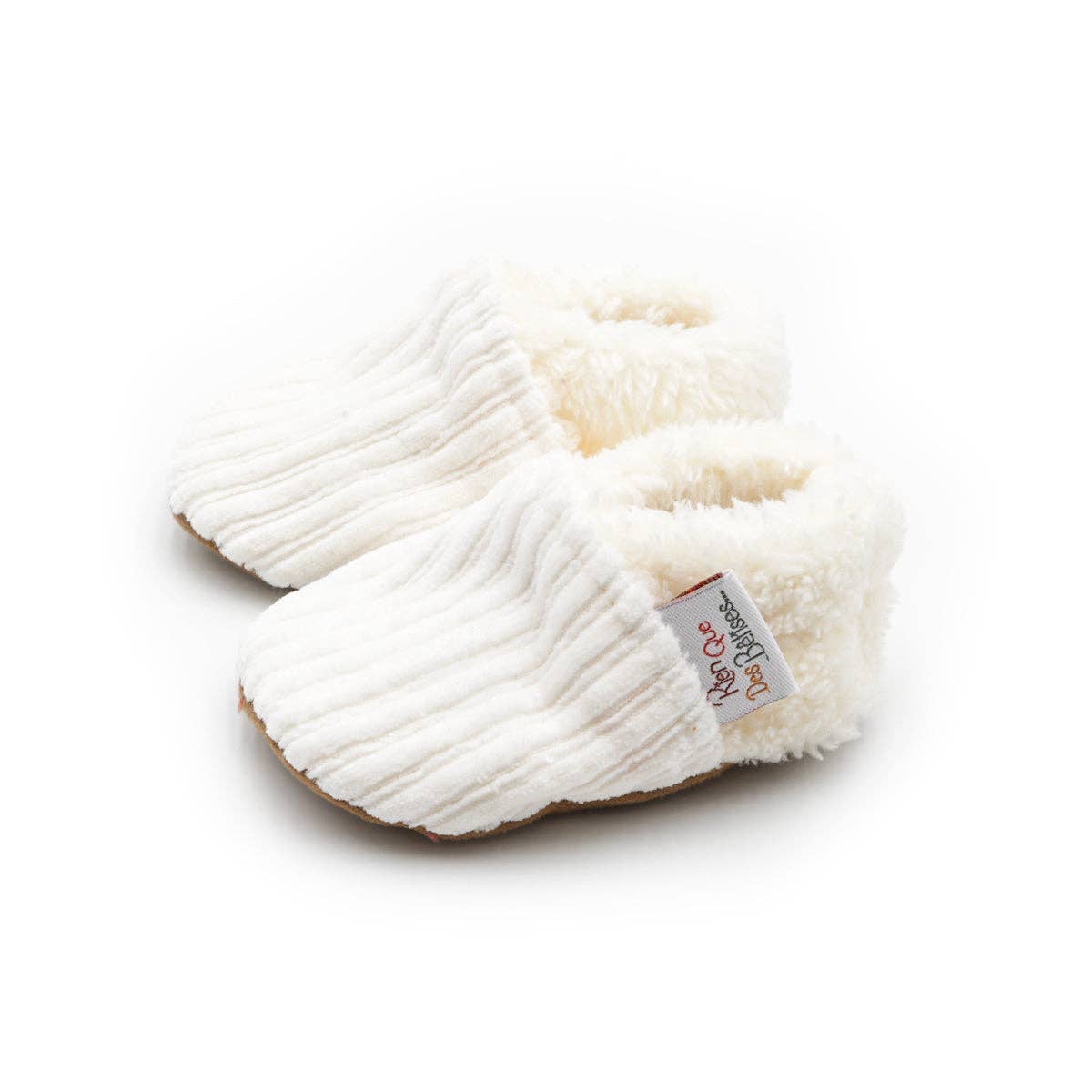 Chaussons velours écru