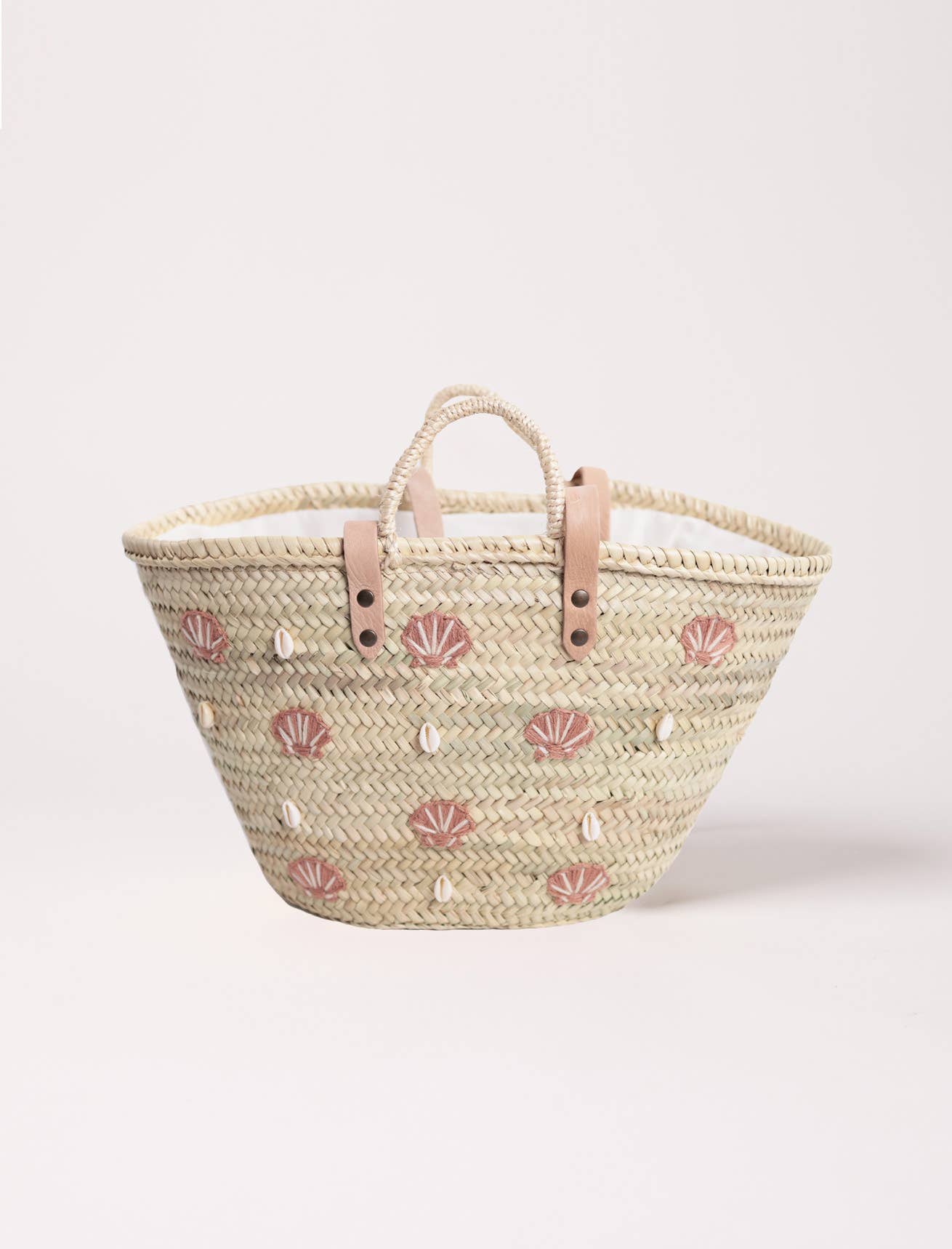 PANIER BRODÉ SHELL ROSE