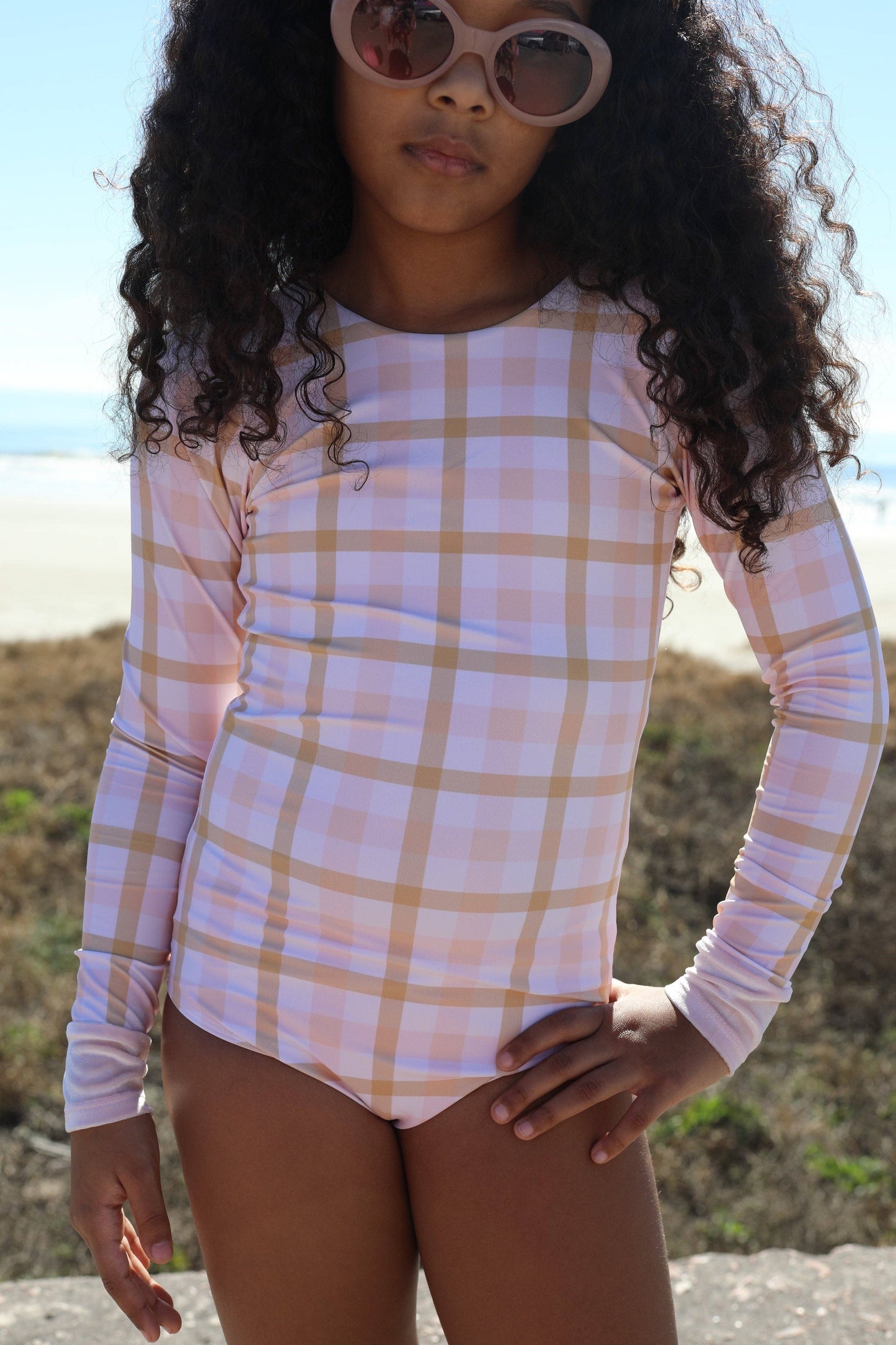 Maillot de bain Anti-UV à carreaux