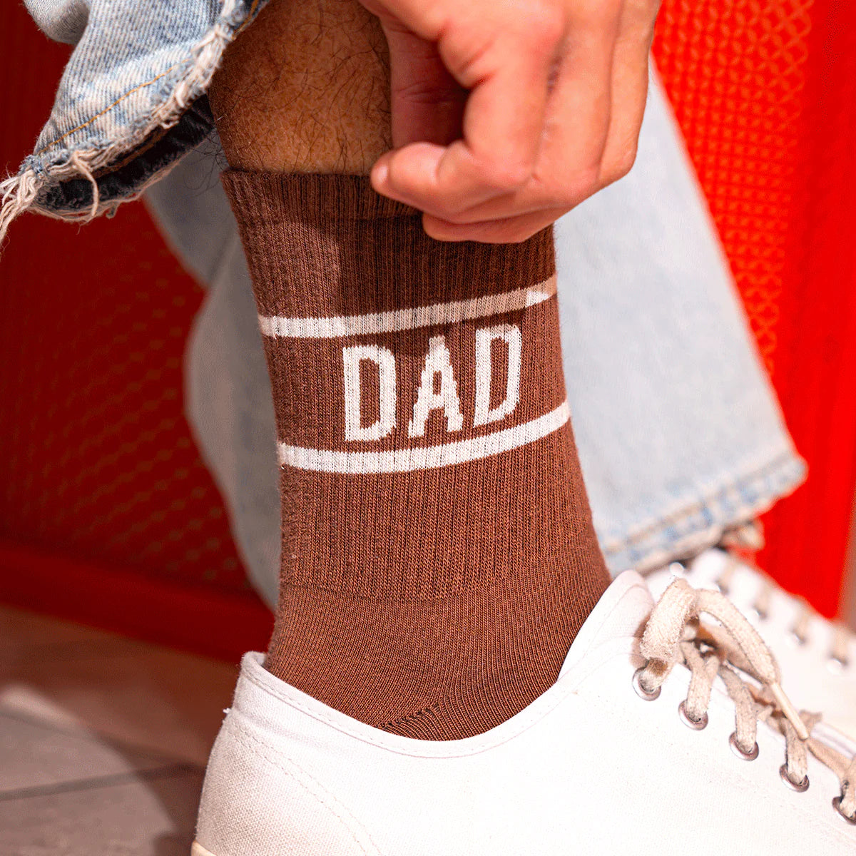 Chaussettes Best dad Marron