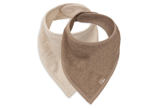 Lot de 2 bavoirs bandana éponge - Milky coffee