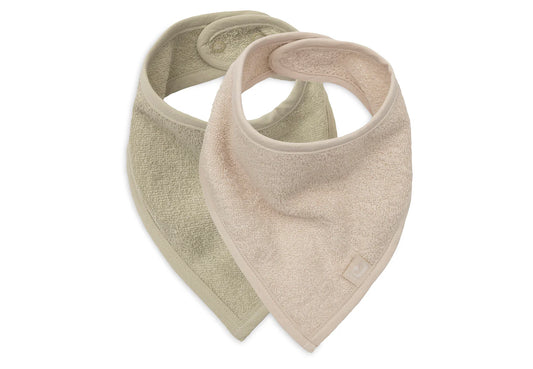 Lot de 2 bavoirs bandana éponge - Soft matcha