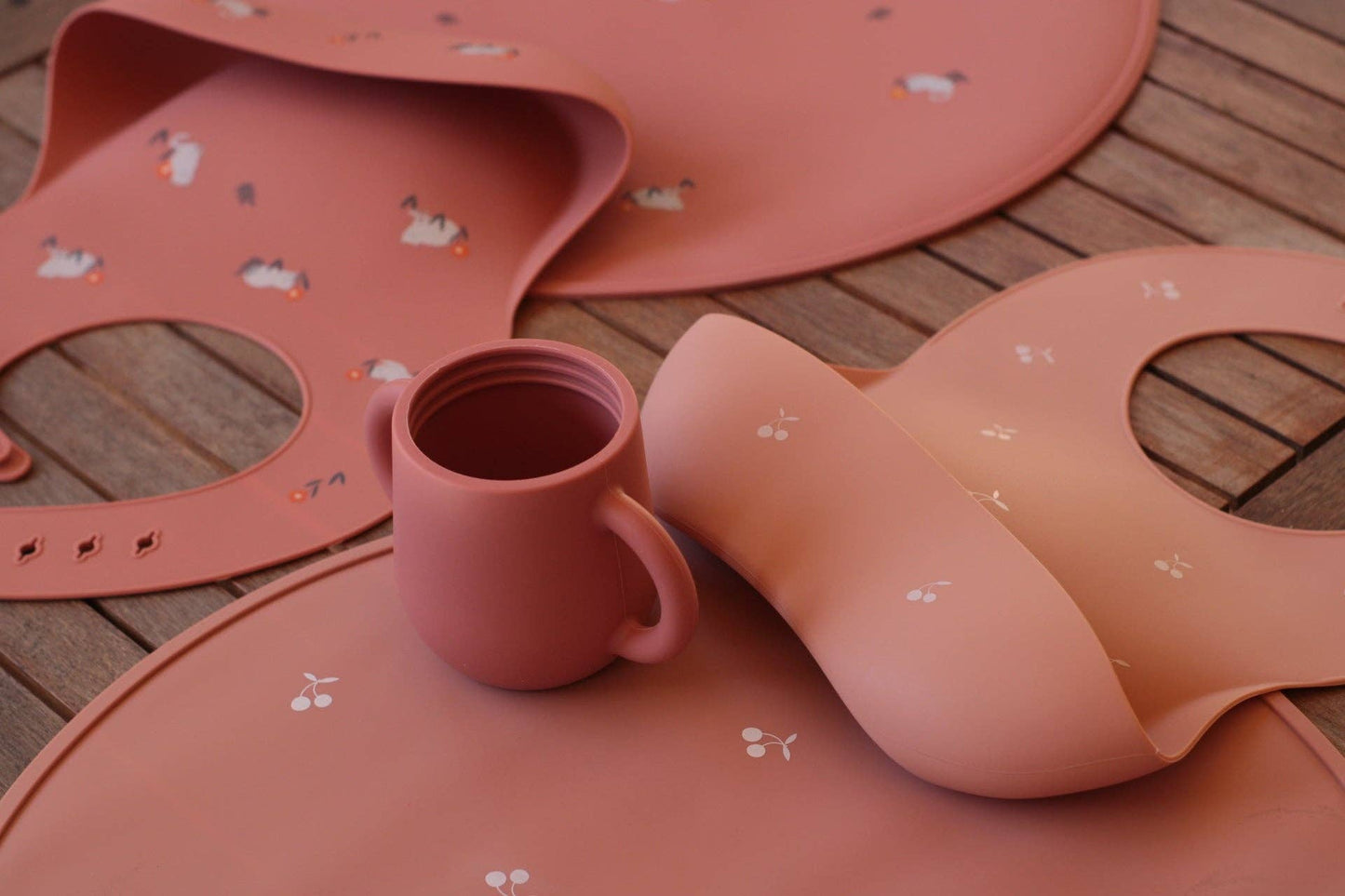 Set de sets de table en silicone pour enfants terracotta