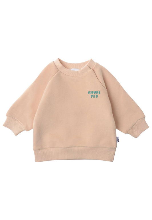 Sweat-shirt beige avec imprimé « Amore Mio »