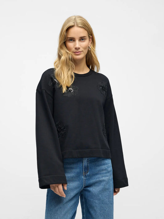 Sweat brodé fleurs CARLY