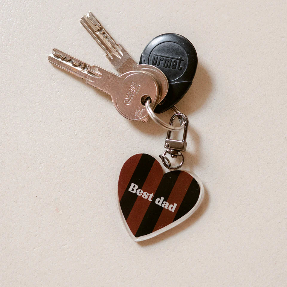 Porte clés petit Léon rayures marron et noir