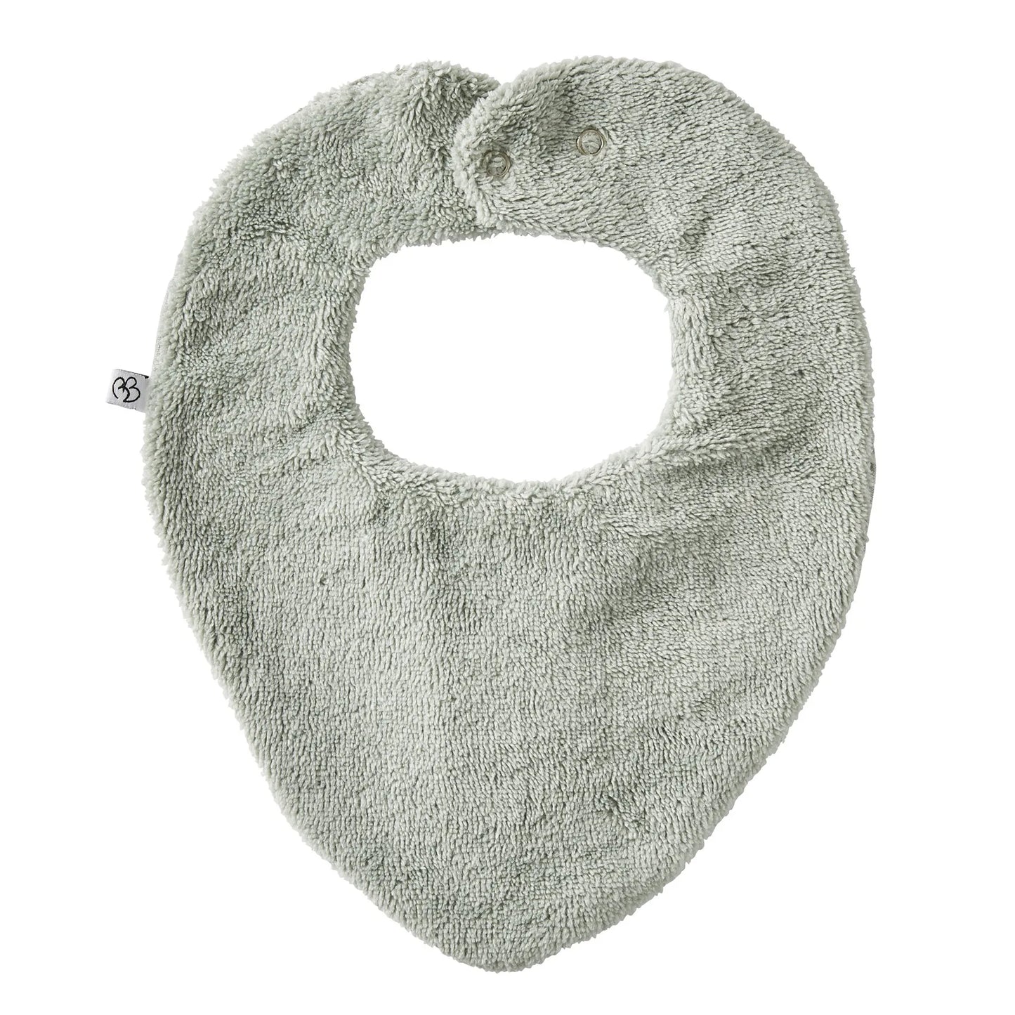 Bavoir Bandana réversible bambou/gaze de coton - Vert de gris