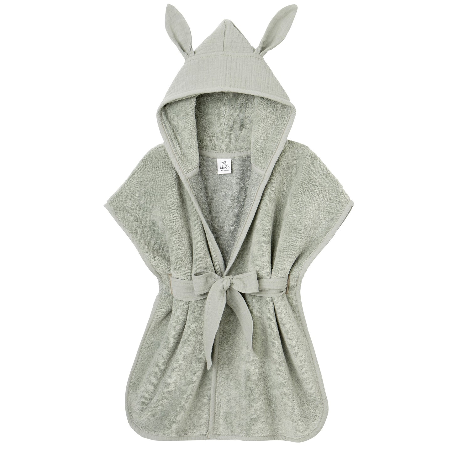 Peignoir lapin en bambou vert de gris