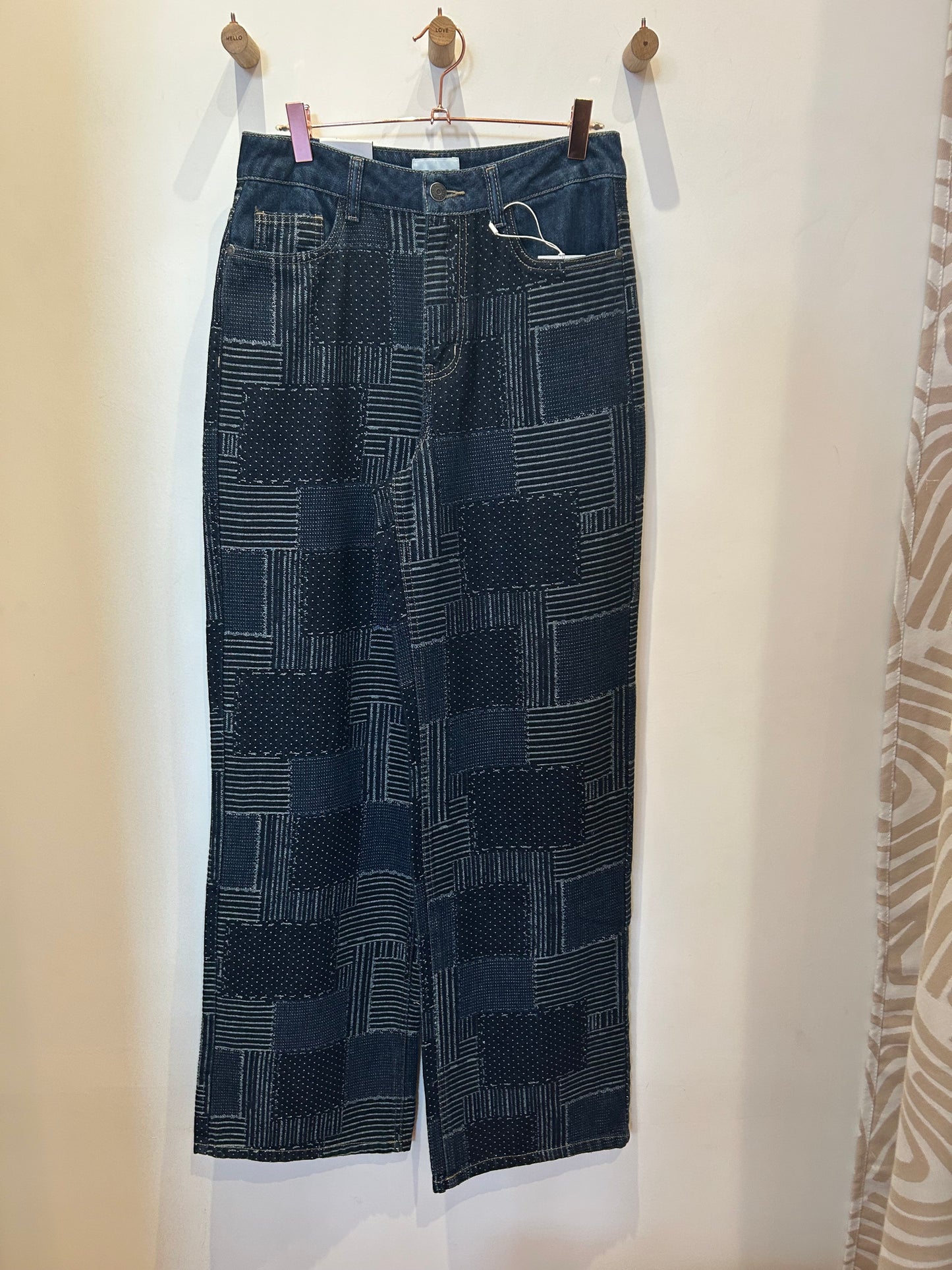 Jeans effet patchwork OBJMOJI