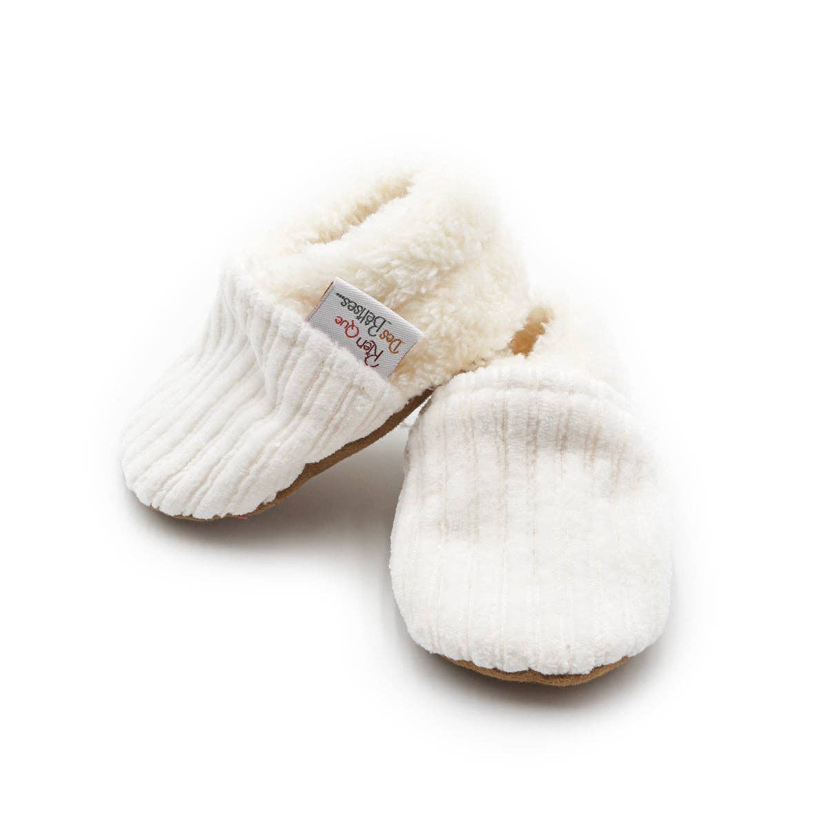 Chaussons velours écru