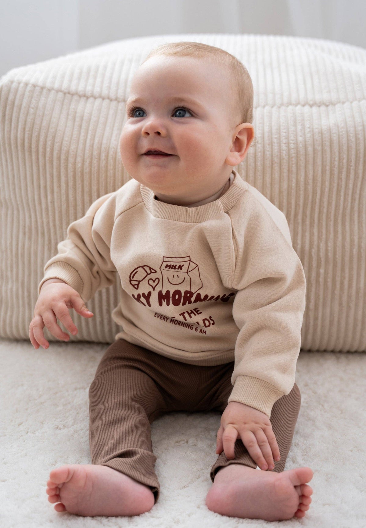 Sweatshirt beige Milky Morning édition Mini and Me