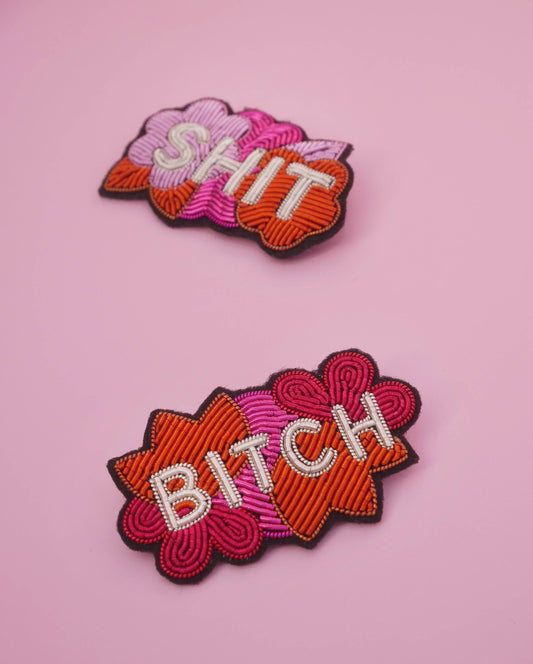 Broche Bitch - Broderie Fait Main Cannetille