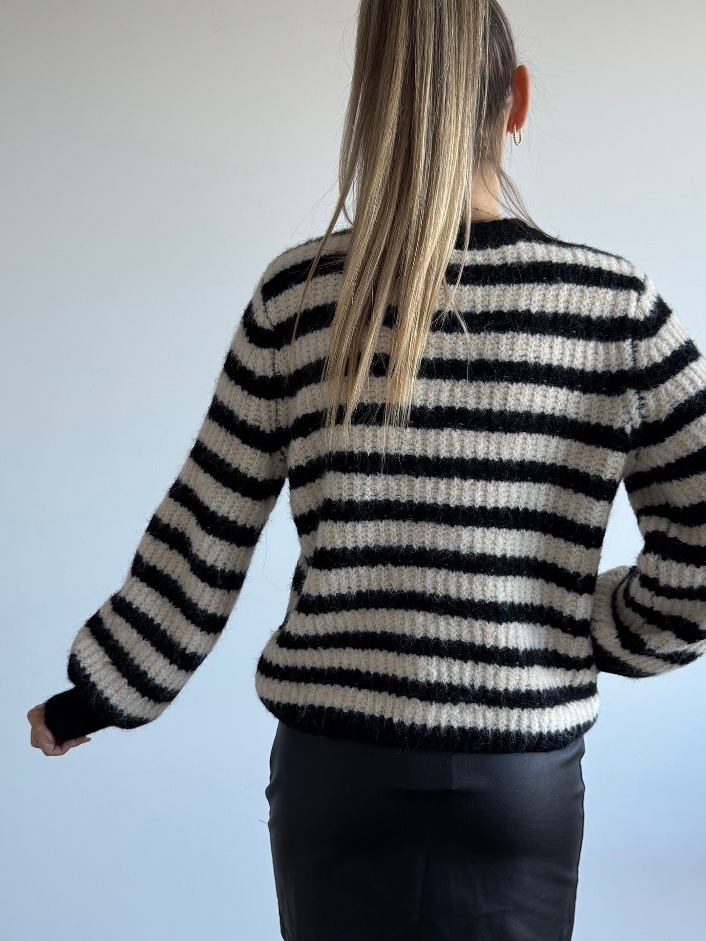 Gilet rayé noir et blanc OBJMILU