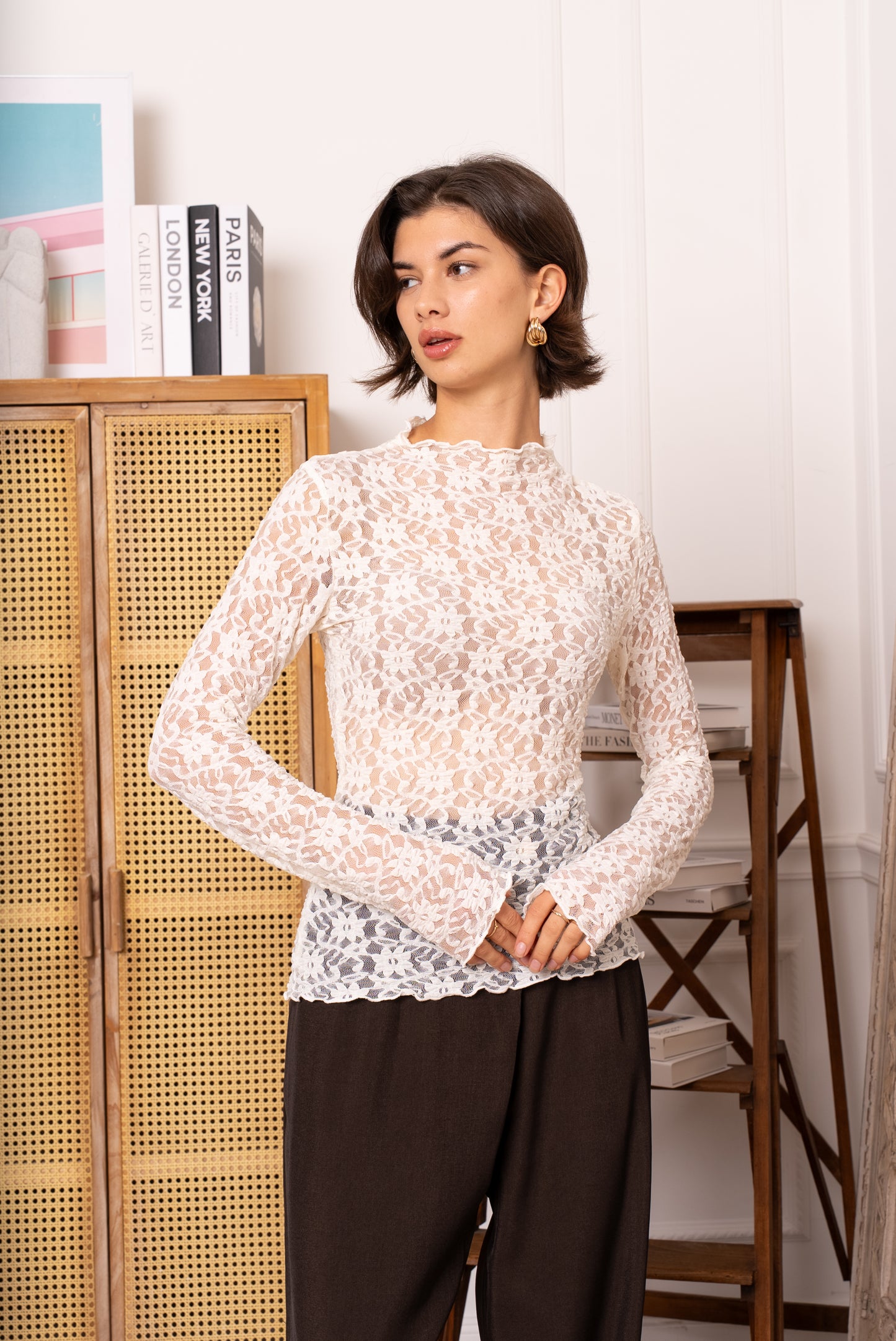 Top dentelle Nina - Écru