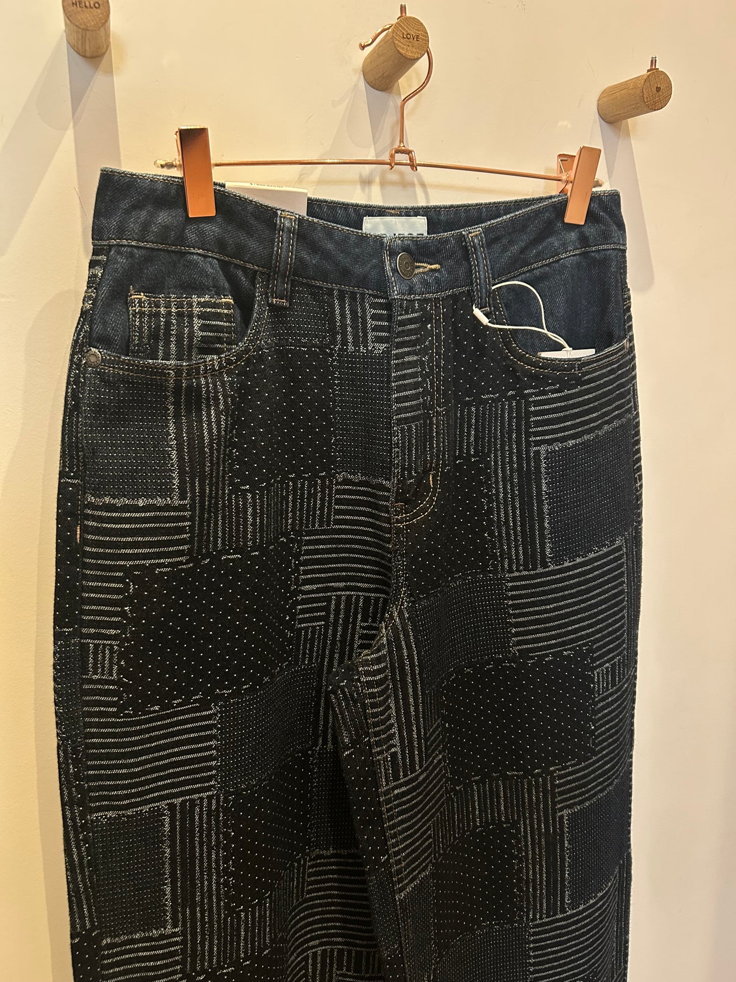 Jeans effet patchwork OBJMOJI