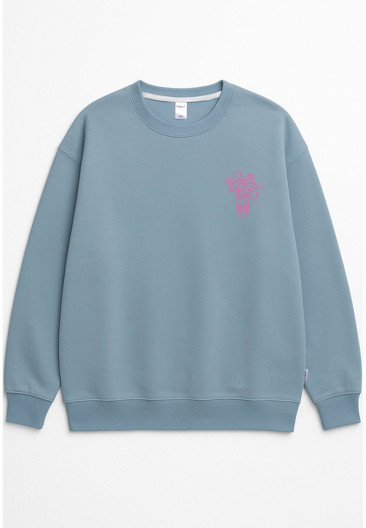 Sweat-shirt adulte Let Love Bloom bleu clair