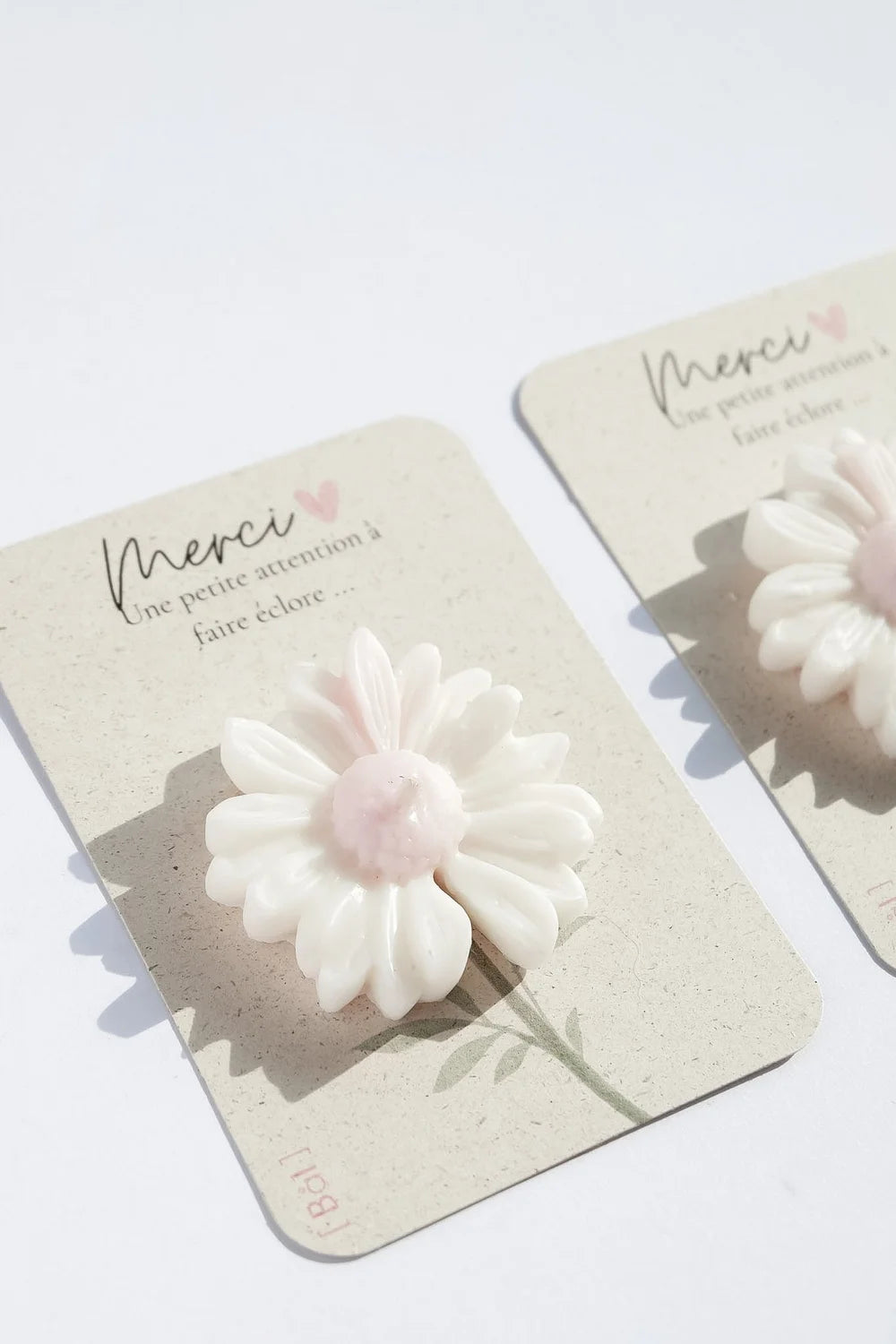 Carte "Merci" avec bougie parfumée Rose&Poire