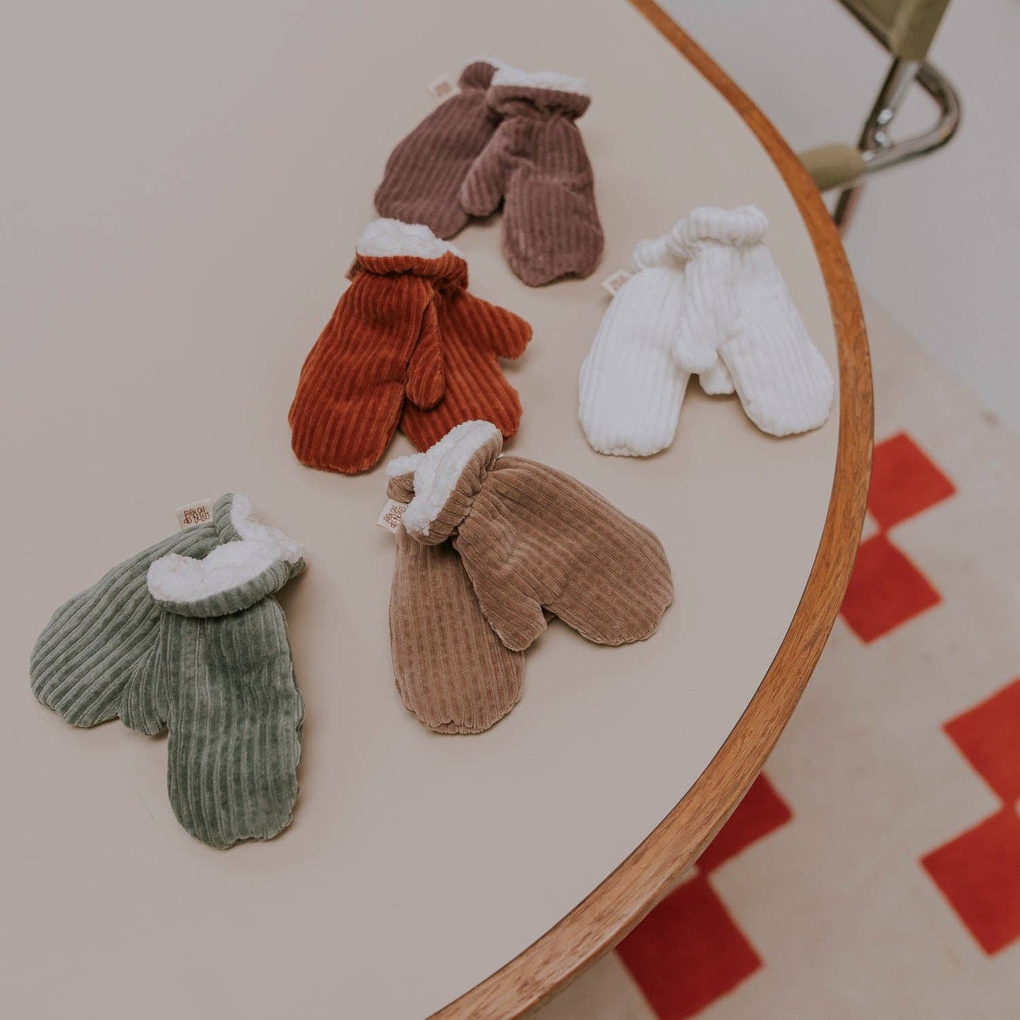 Moufles velours taupe