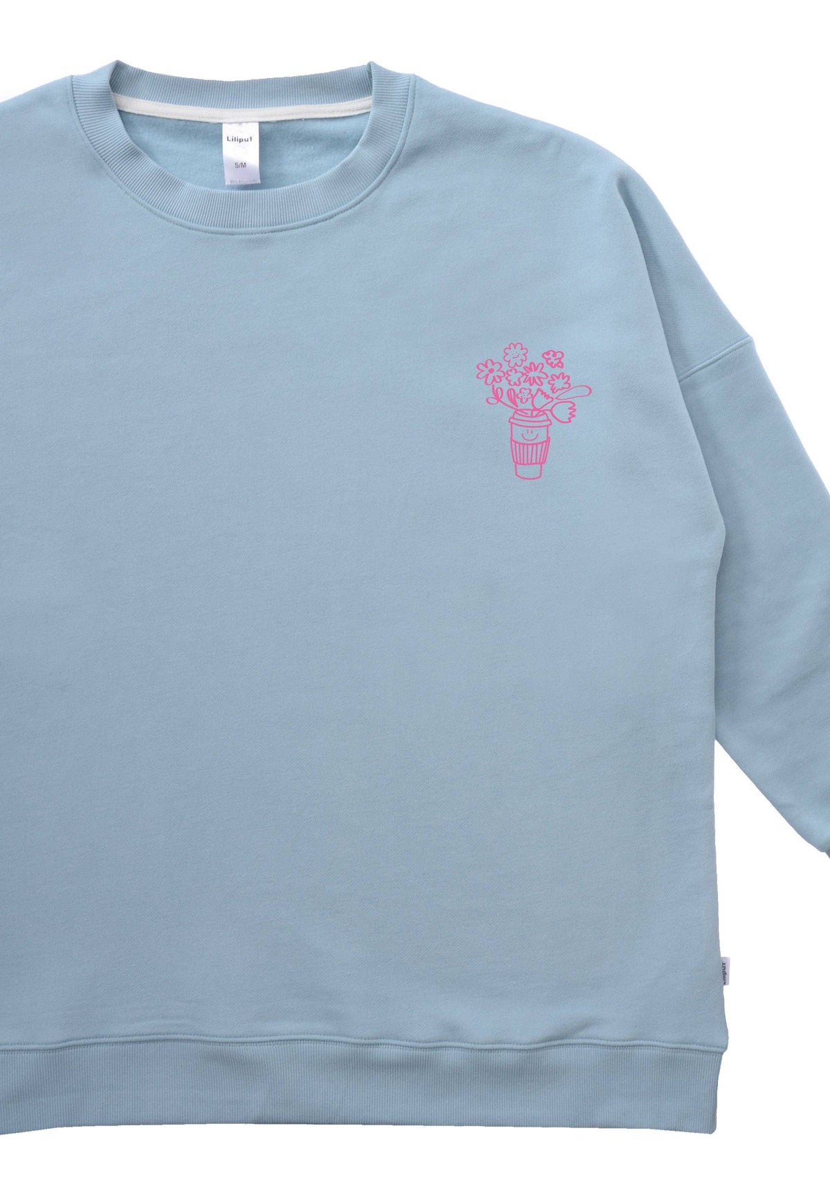 Sweat-shirt adulte Let Love Bloom bleu clair