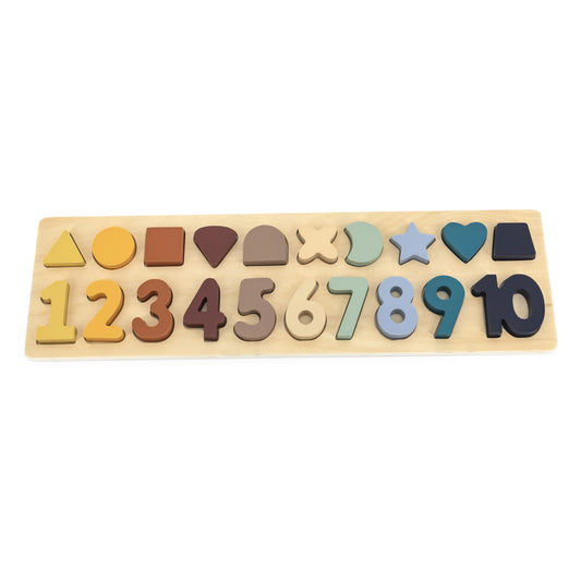 Puzzle en bois chiffre & formes