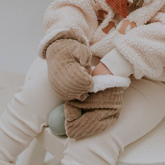 Moufles velours taupe