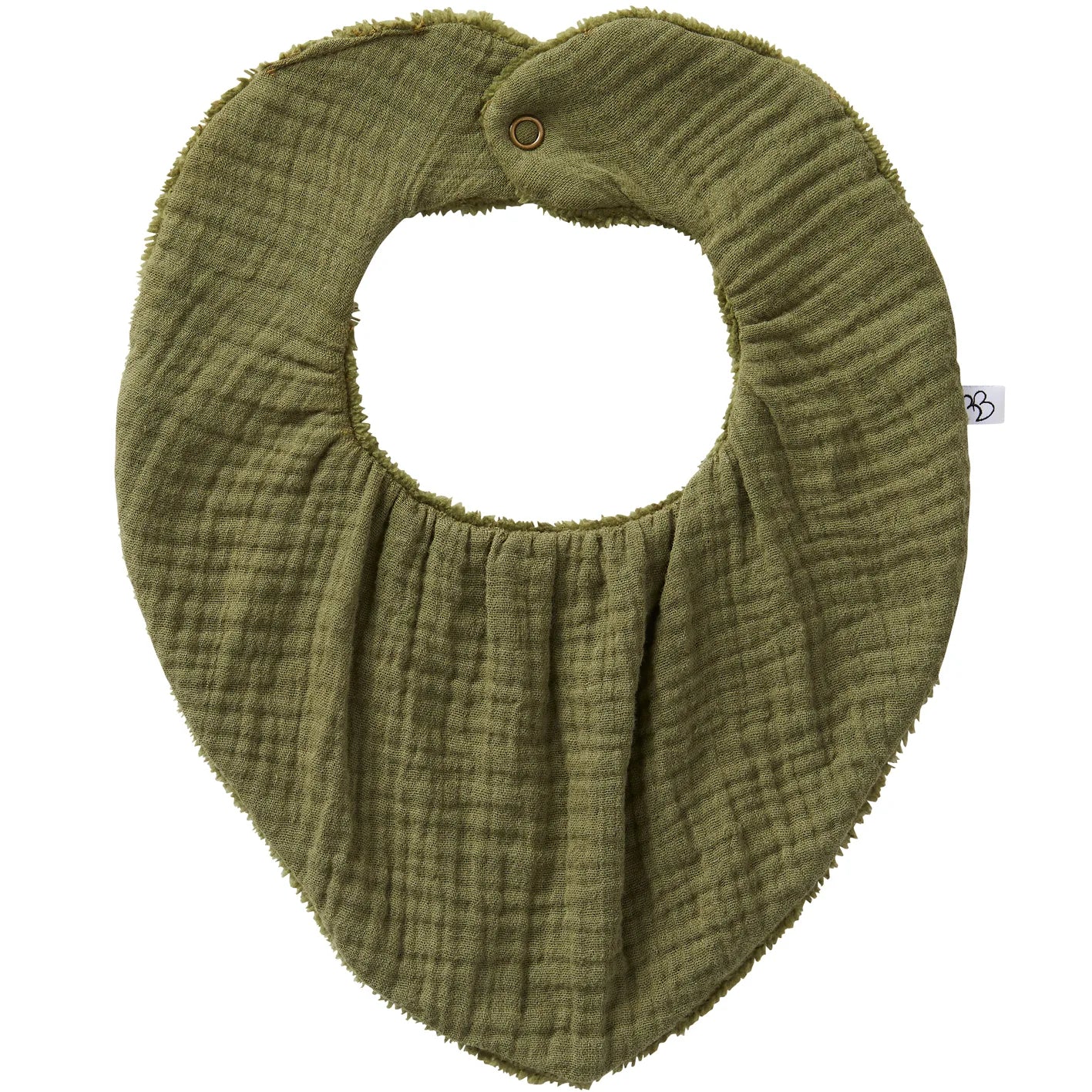 Bavoir Bandana réversible bambou/gaze de coton - Fougère