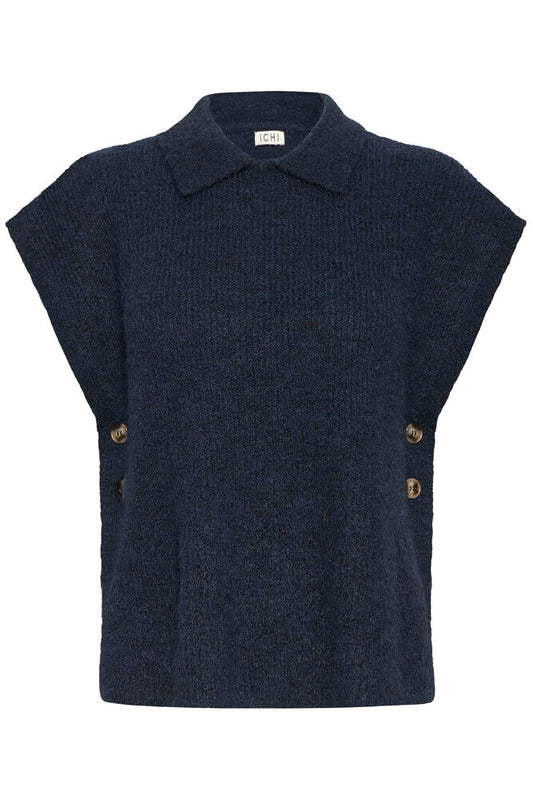 Pull Aylva sans manche Bleu Marine