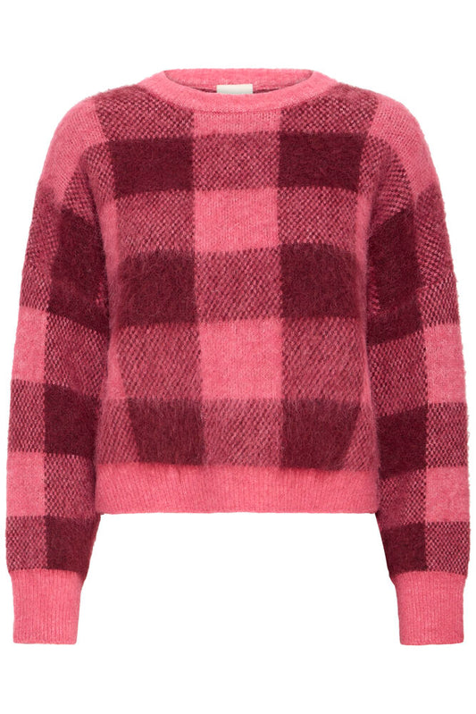 Pull Helena à carreau Rose