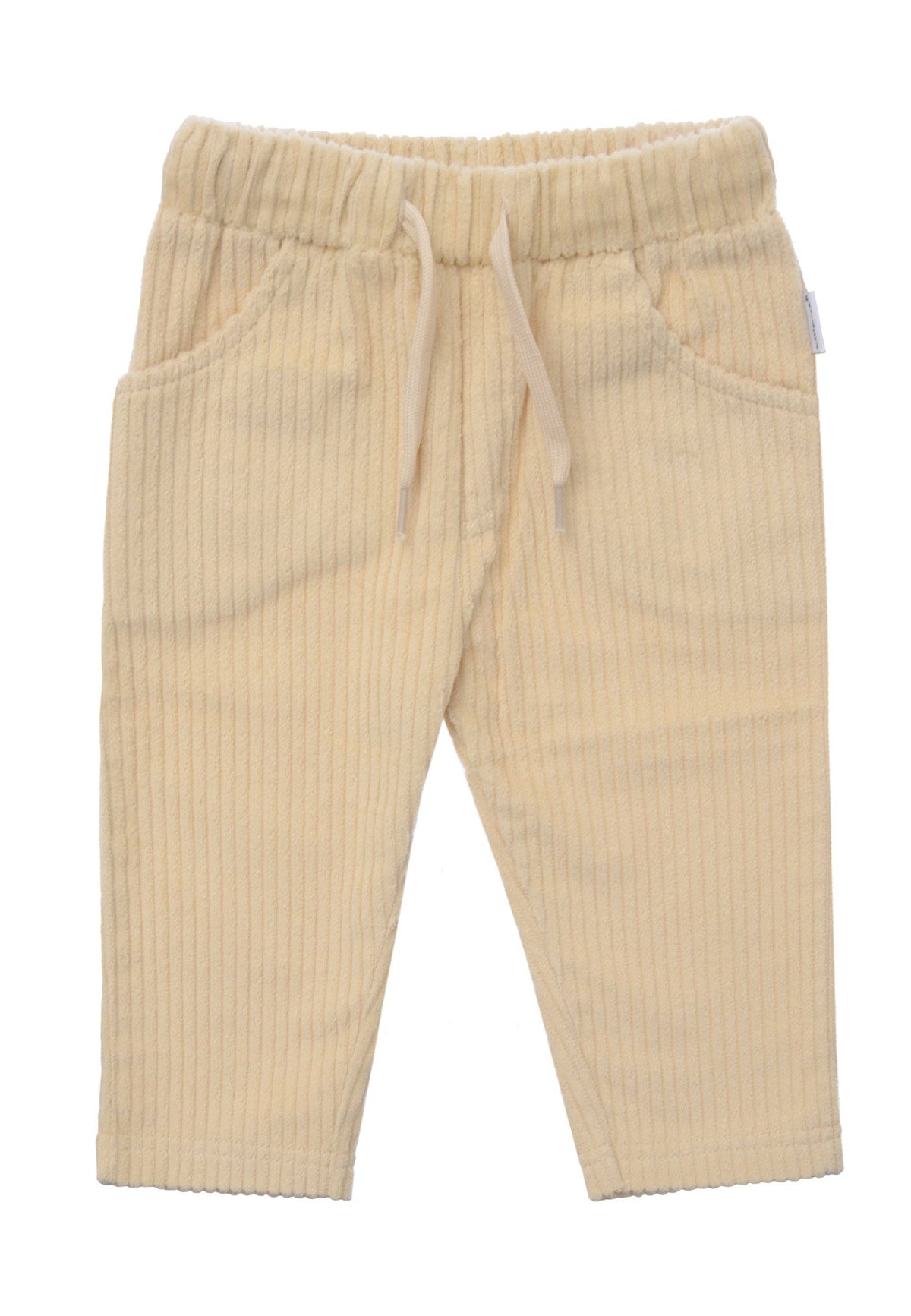 Pantalon en velours côtelé beige avec grandes poches