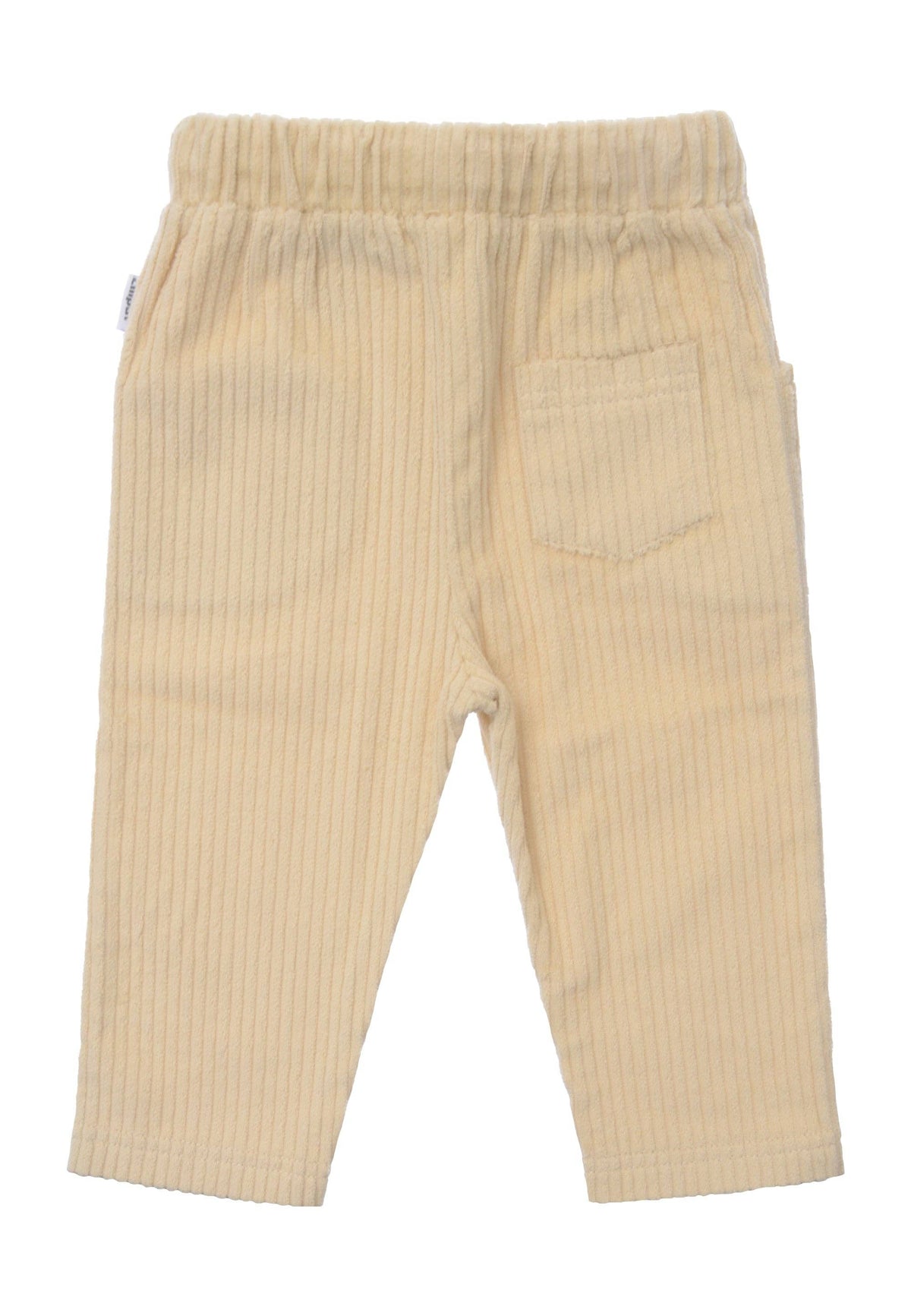 Pantalon en velours côtelé beige avec grandes poches