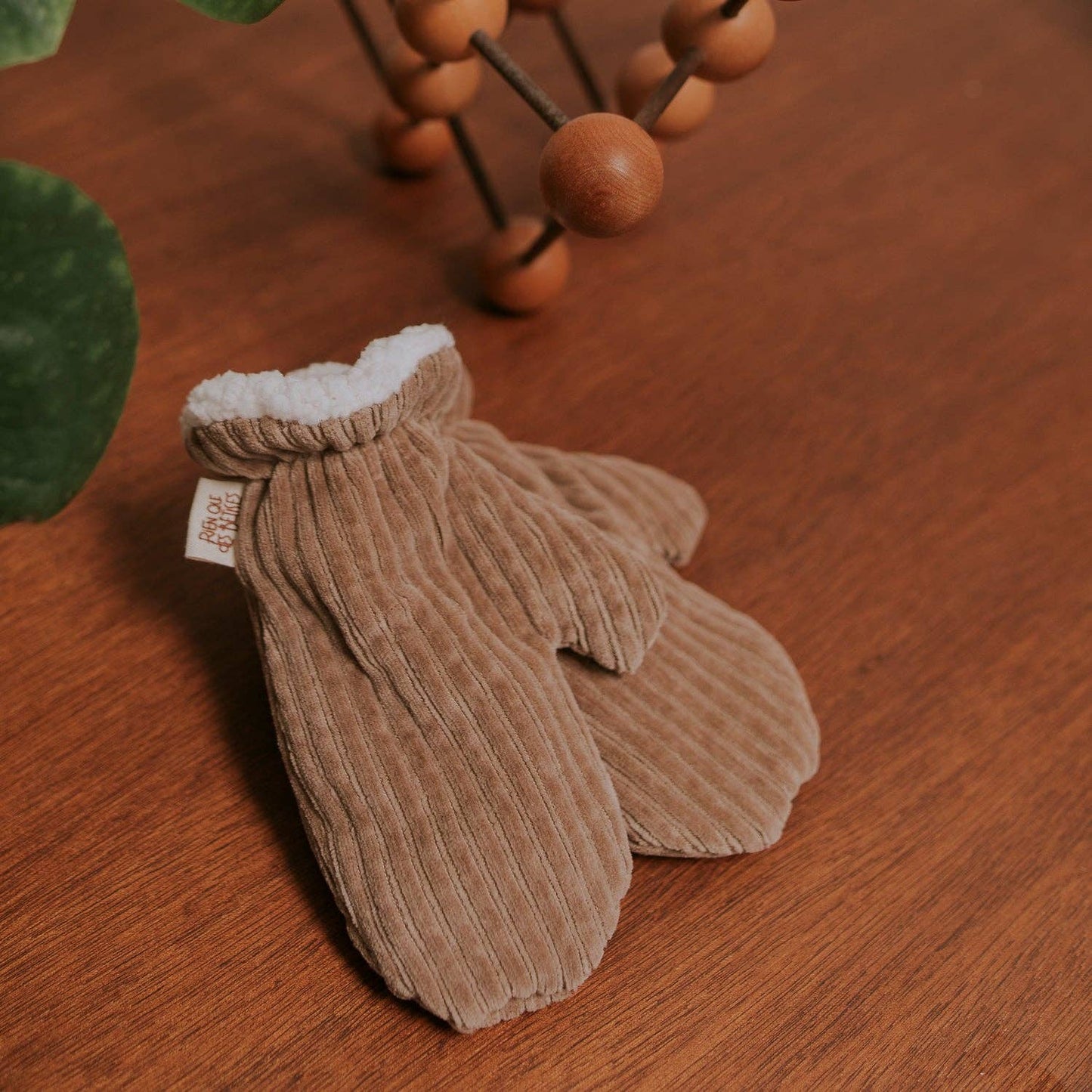 Moufles velours taupe