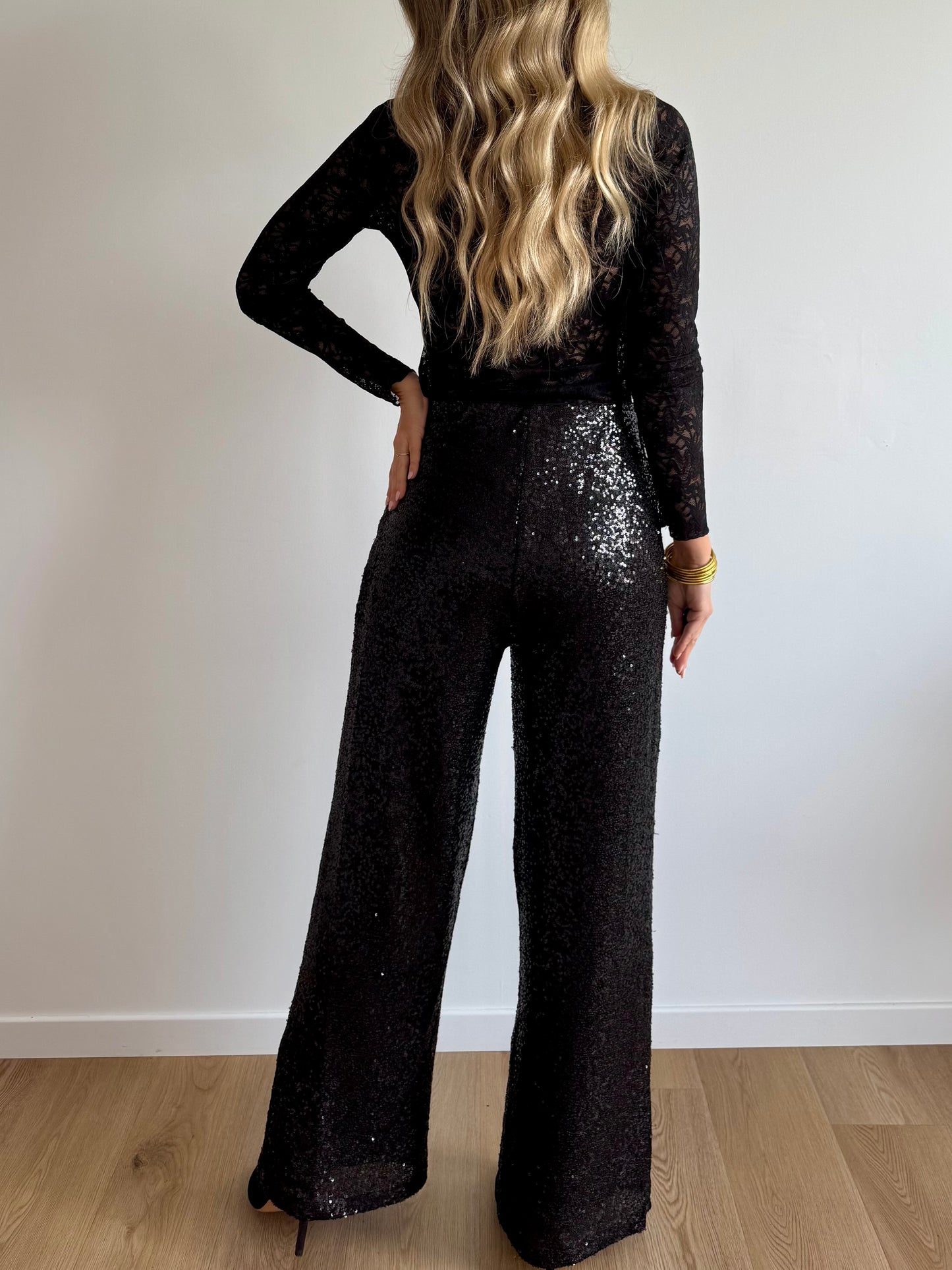 Pantalon noir à paillettes IHFAUCA