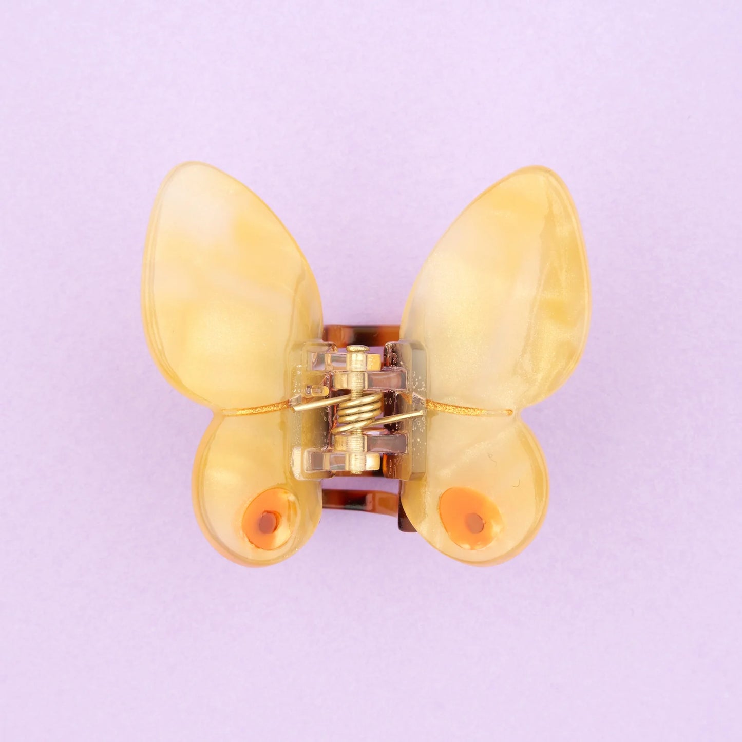 Mini pince à cheveux Papillon Jaune