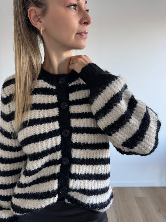 Gilet rayé noir et blanc OBJMILU