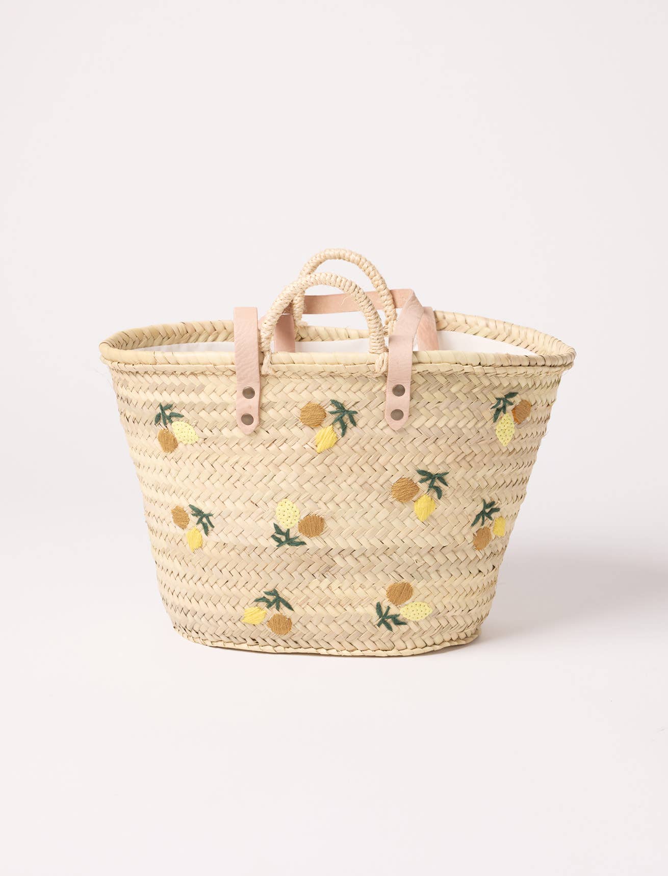 PANIER BRODÉ POMELO JAUNE