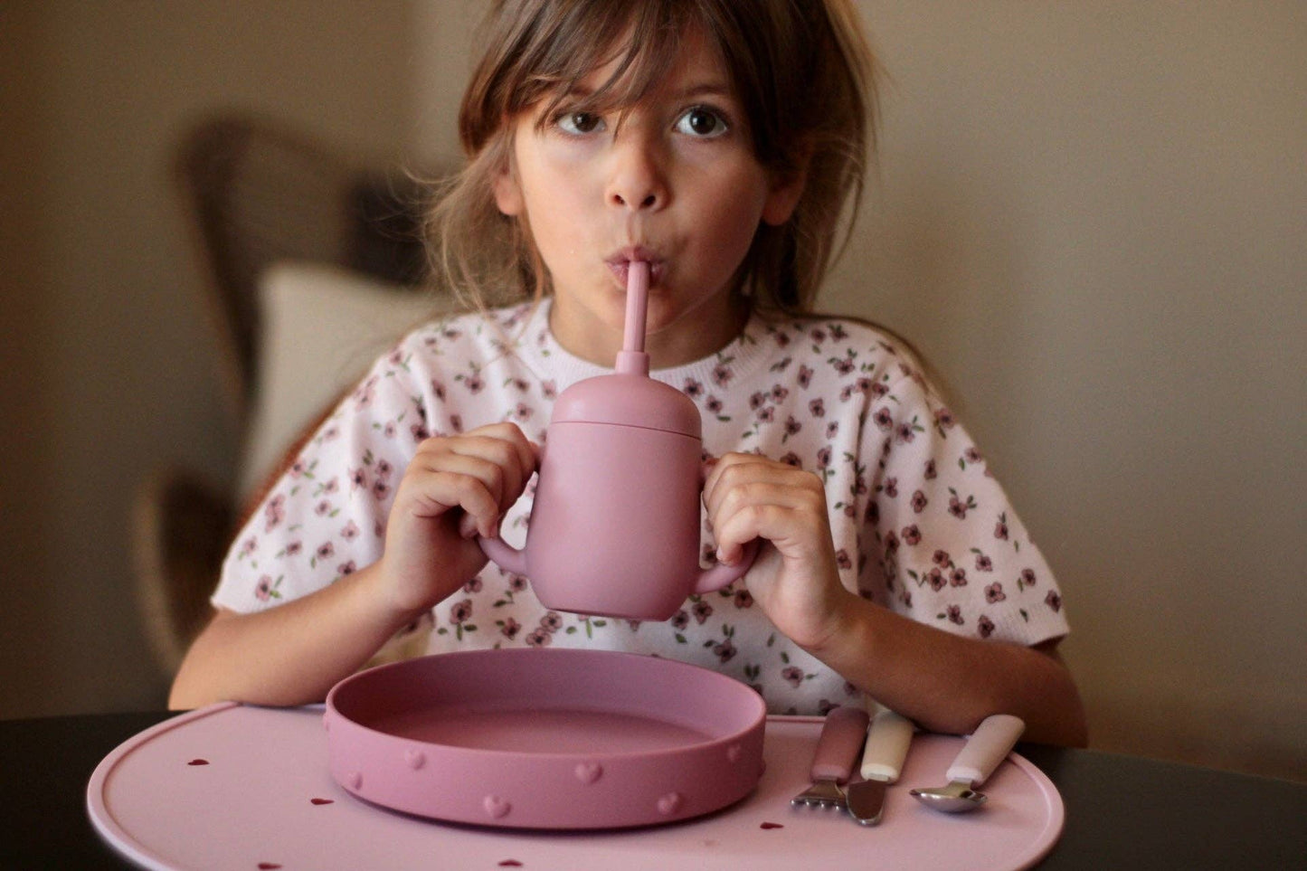 Assiette en silicone avec ventouse Ina Rose