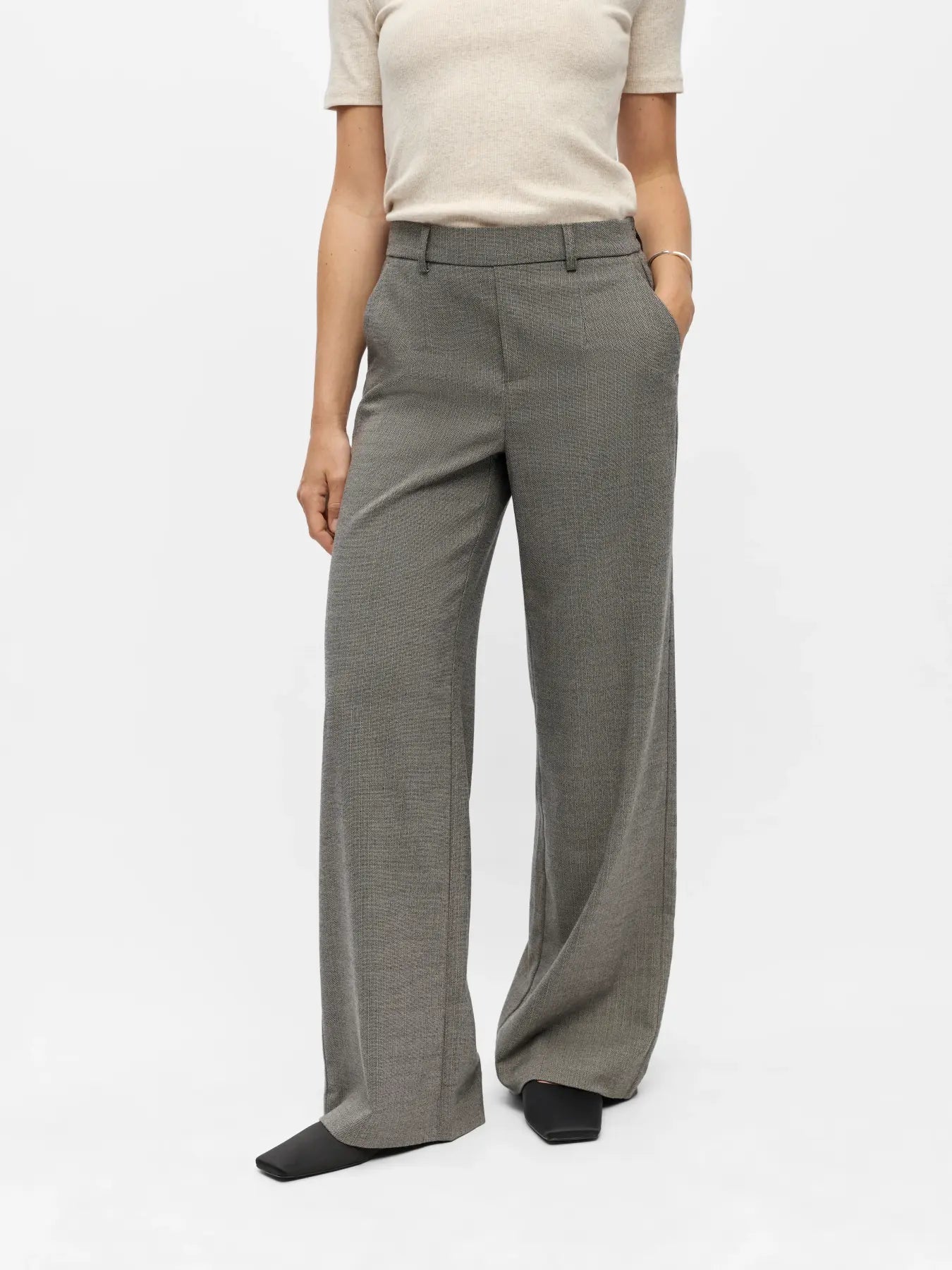 Pantalon Lisa Wide Grey Thin beige